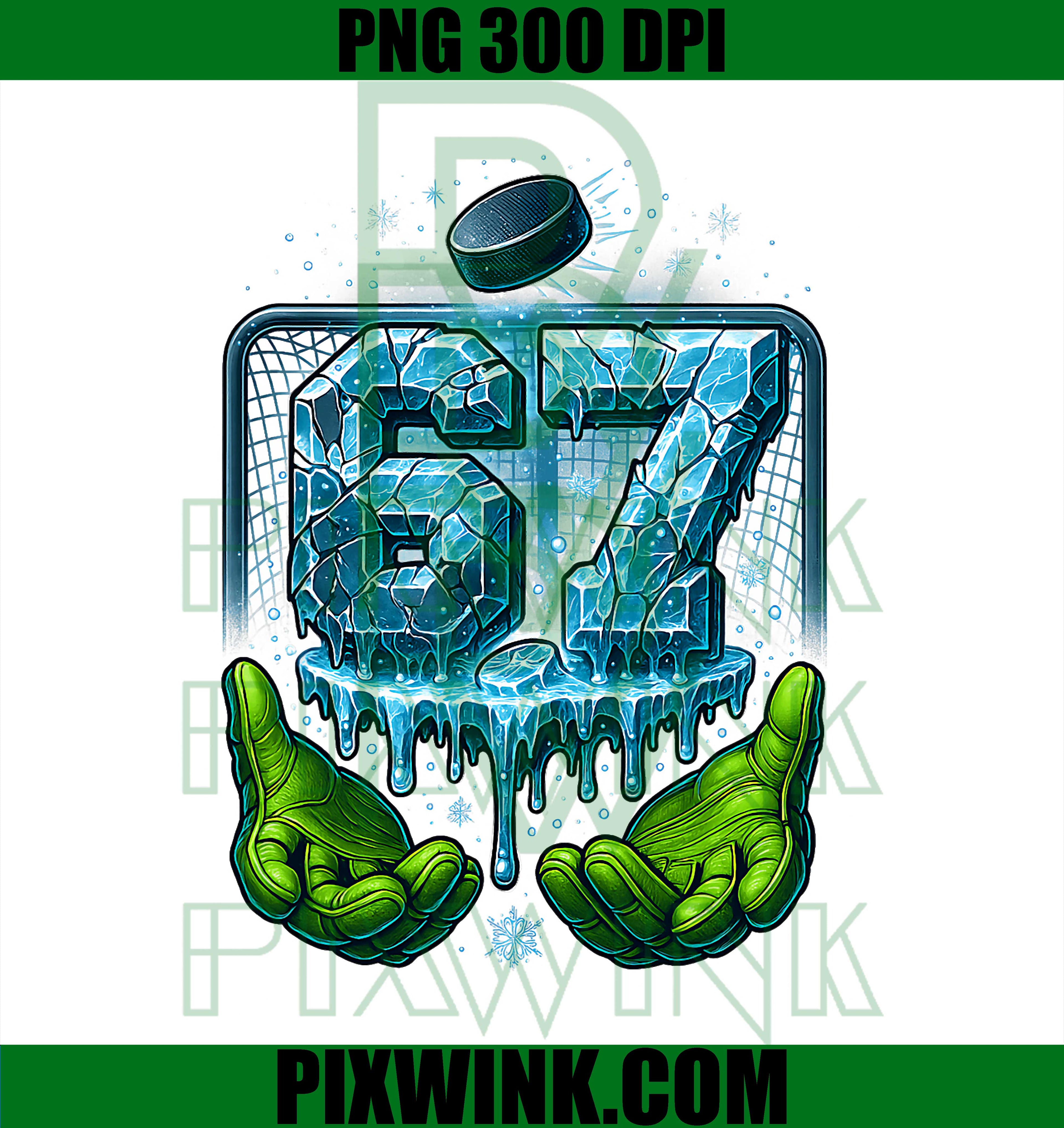 Hockey 67 Six Seven Funny Six Seven 6 7 Gen Alpha Meme Drip PNG
