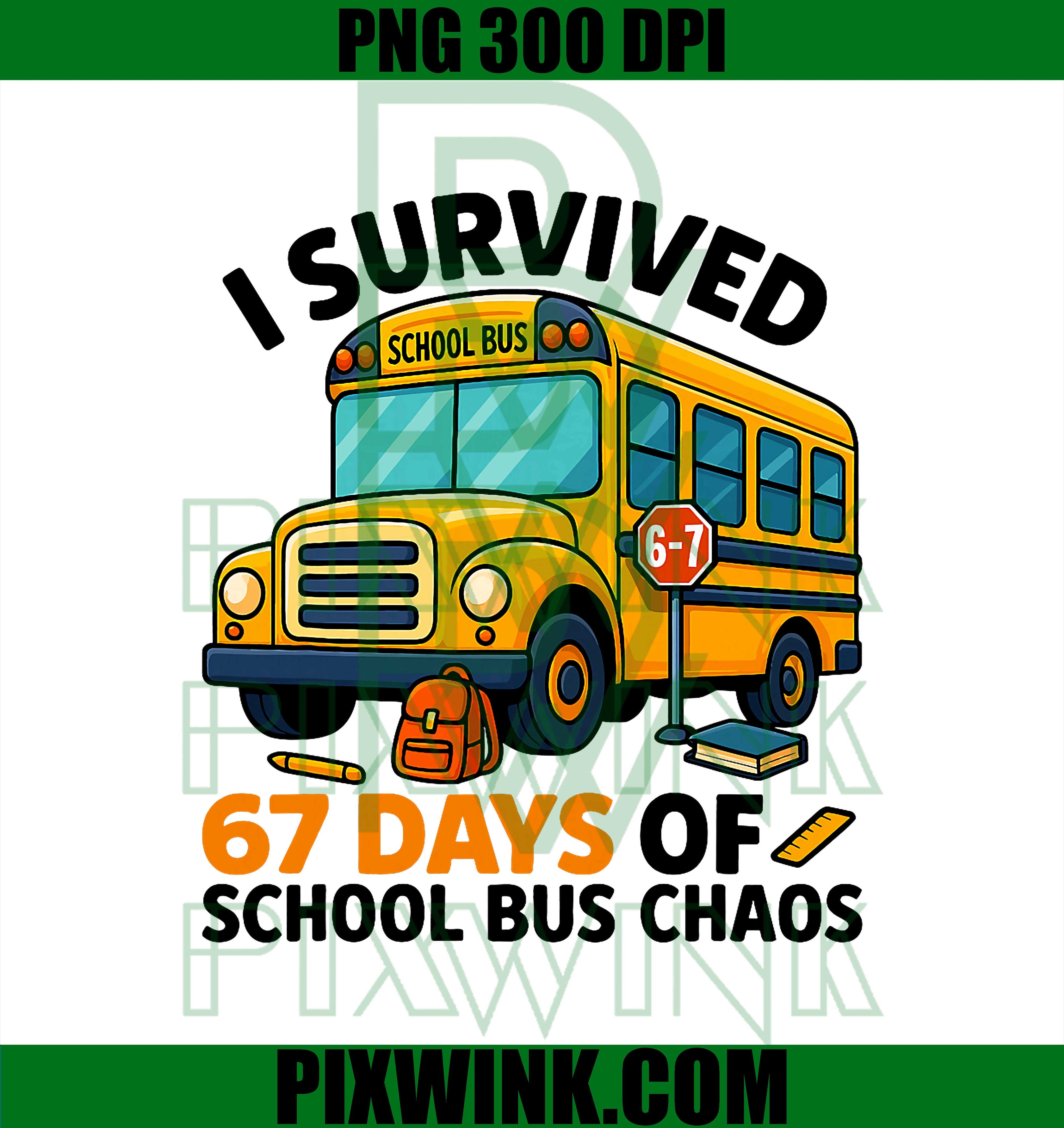 67 Days School, Bus Driver Six Seven Meme PNG