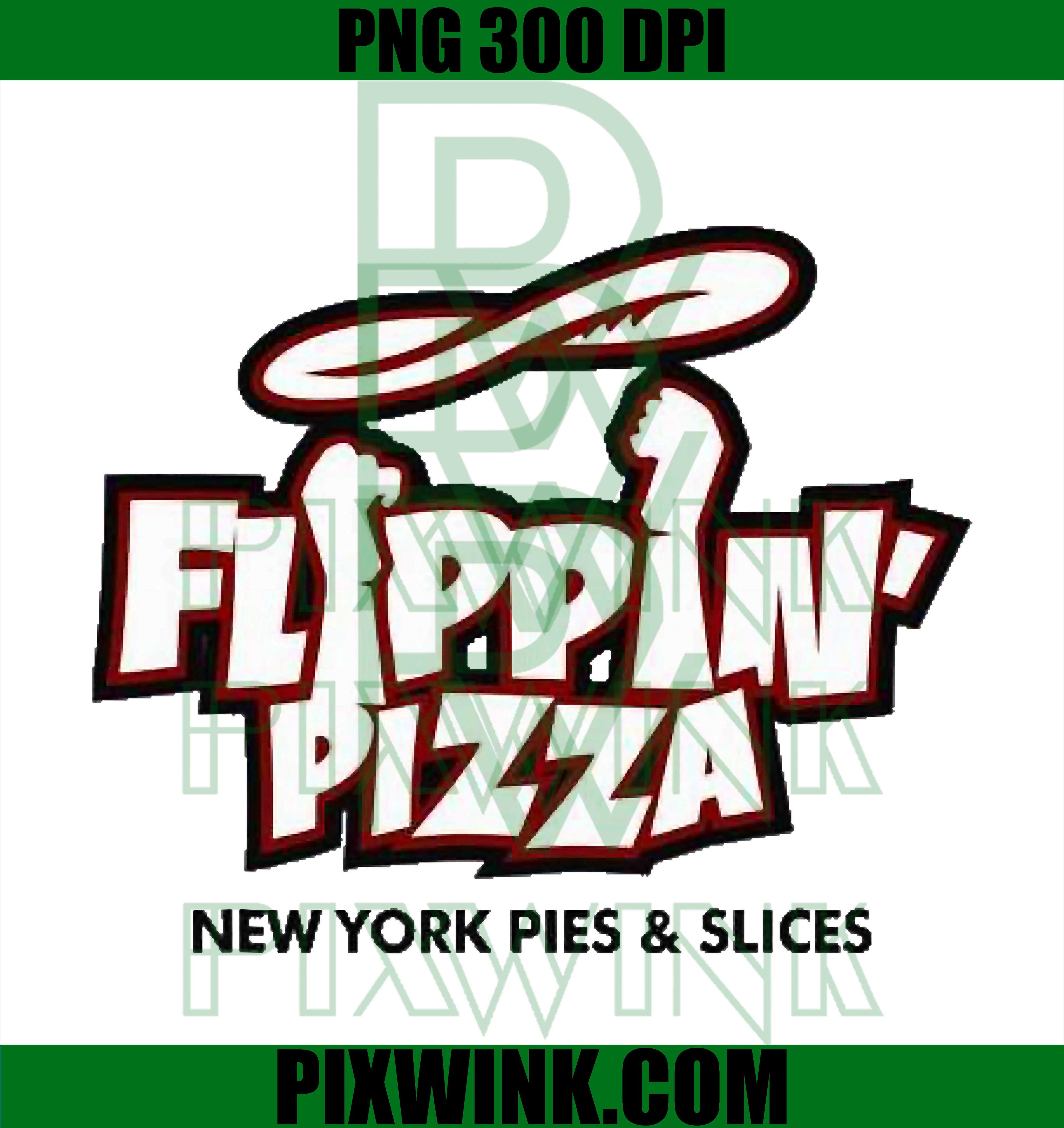 Flippin Pizza PNG, New York Retro Logo PNG, Pizza Lover PNG