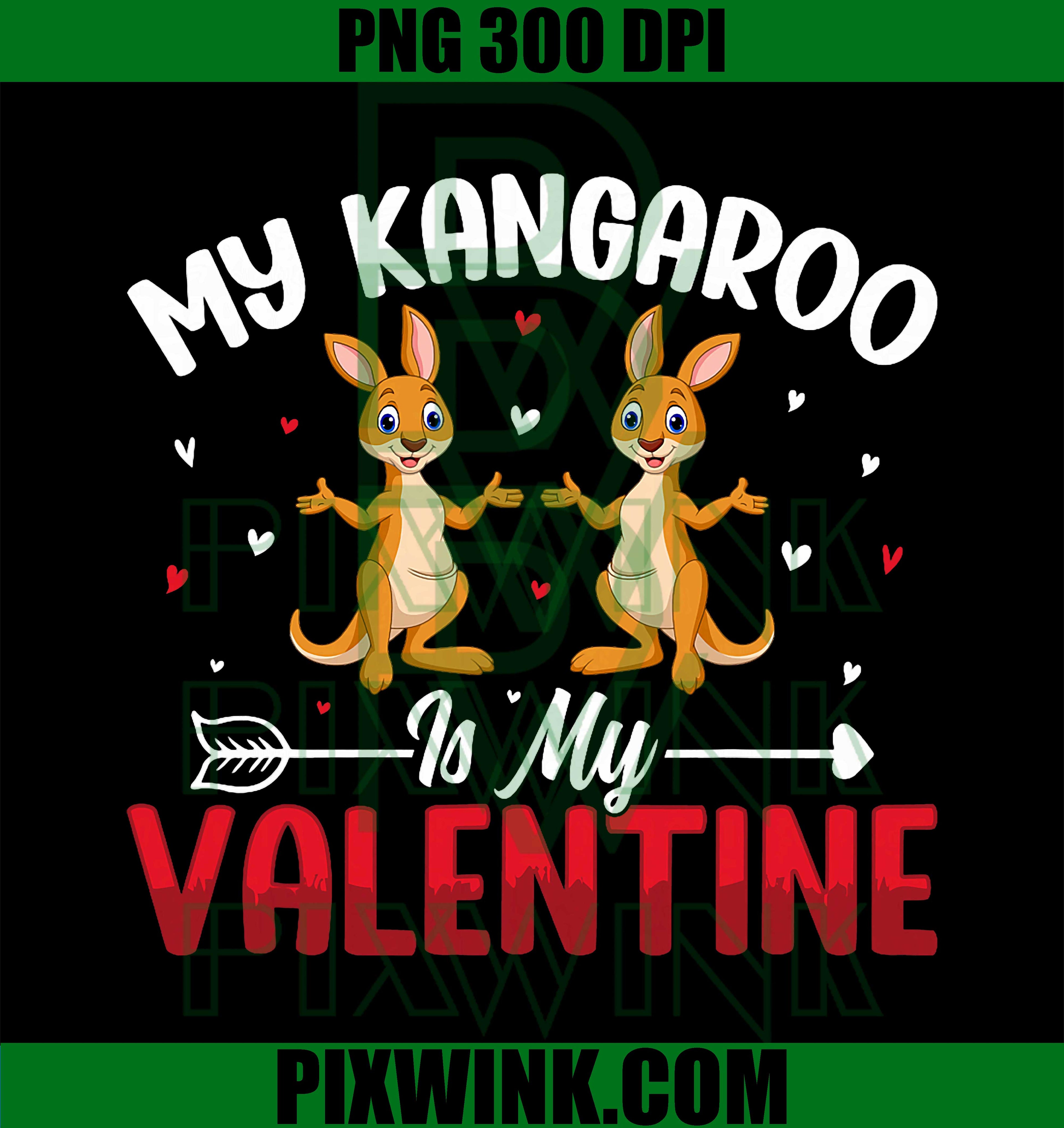 My Kangaroo is My Valentine PNG, Animal Lovers Valentine's Day PNG