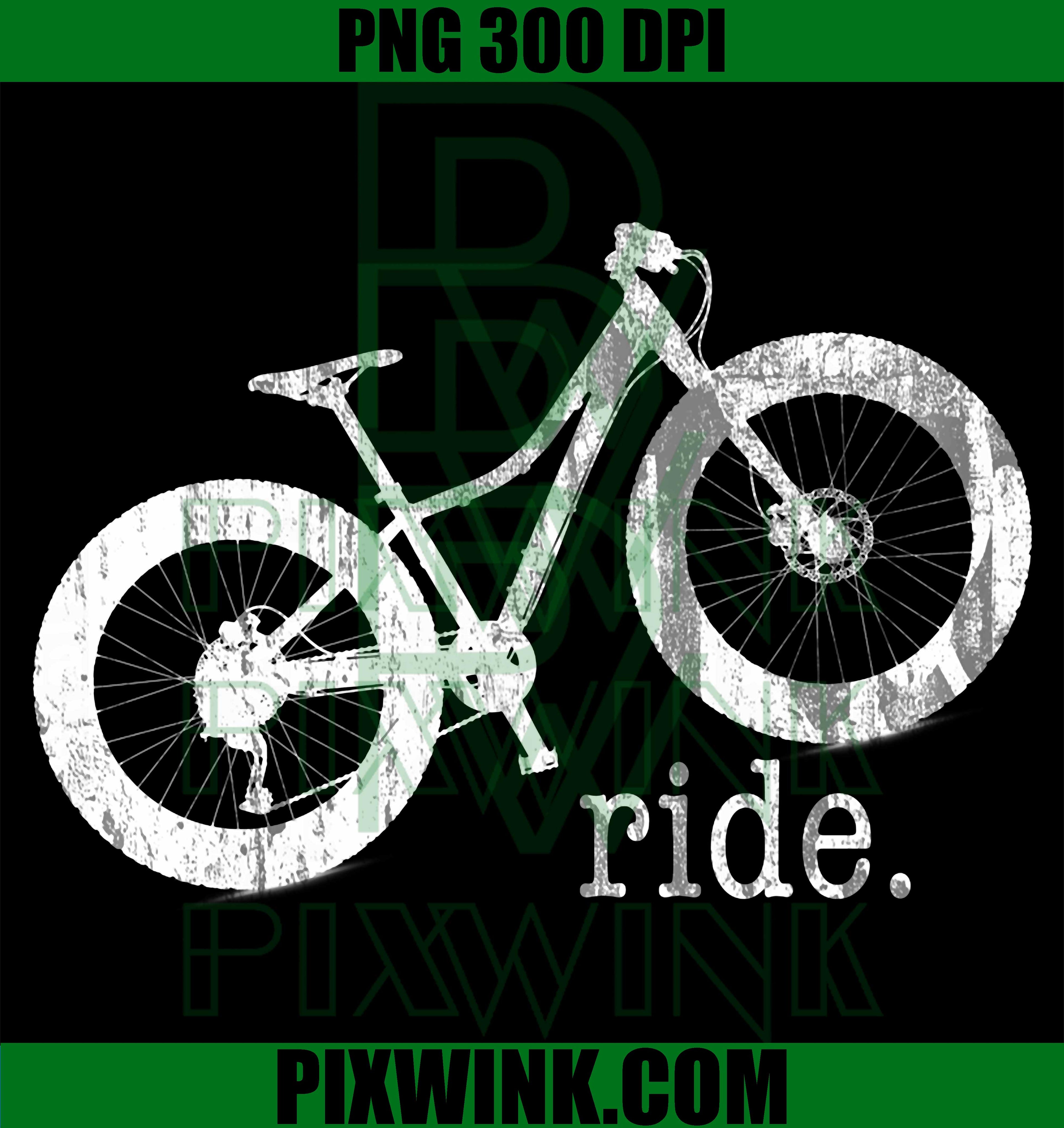 Fat Tire Bike PNG, Distressed Fat Bike Fan PNG