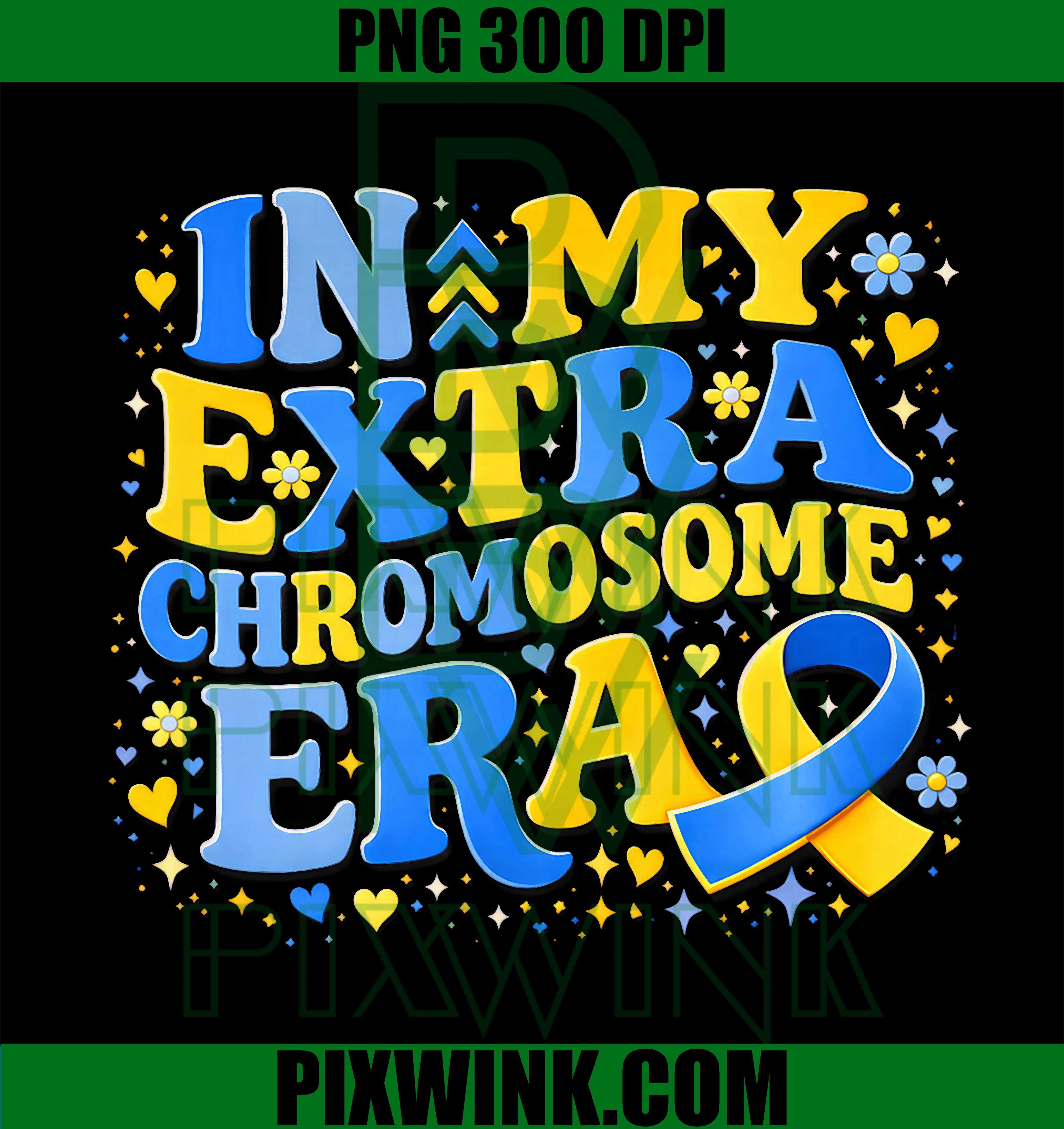 Extra Chromosome Era PNG, Down Syndrome Awareness Support Graphic PNG