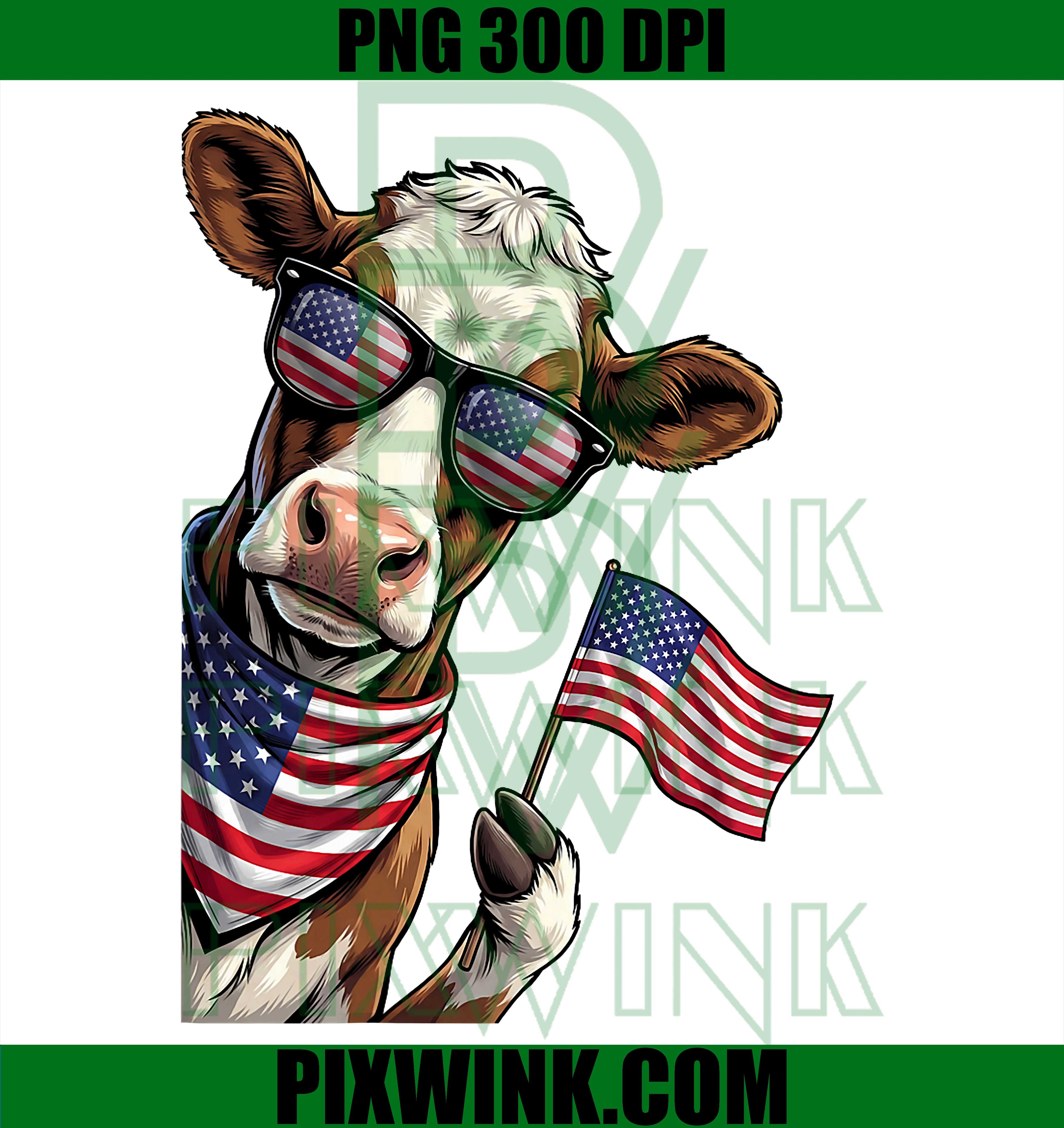 Cow Farmer PNG, American Flag Patriotic PNG 4th July Design