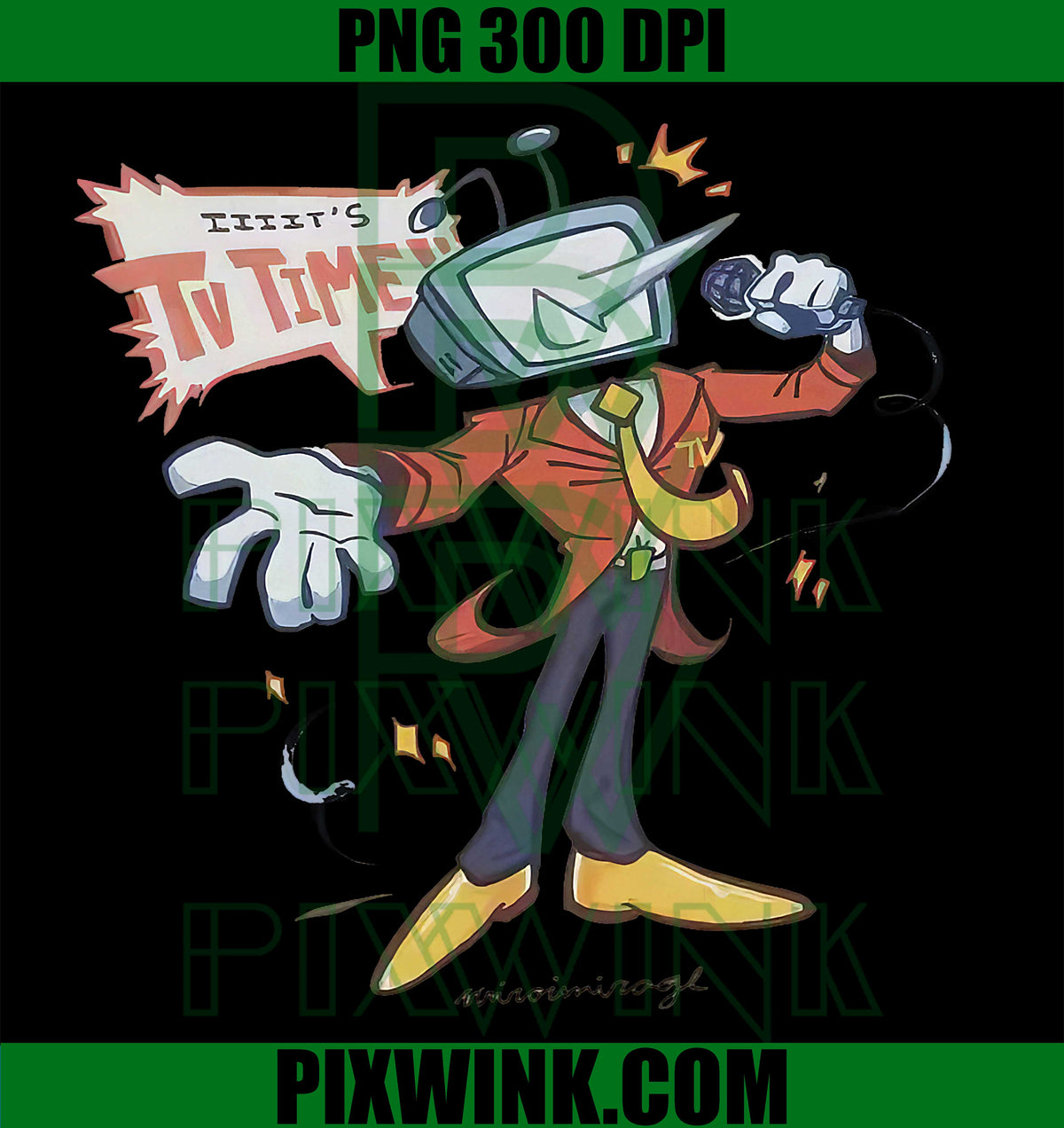 Vintage Its TV Time, Mr Tenna PNG