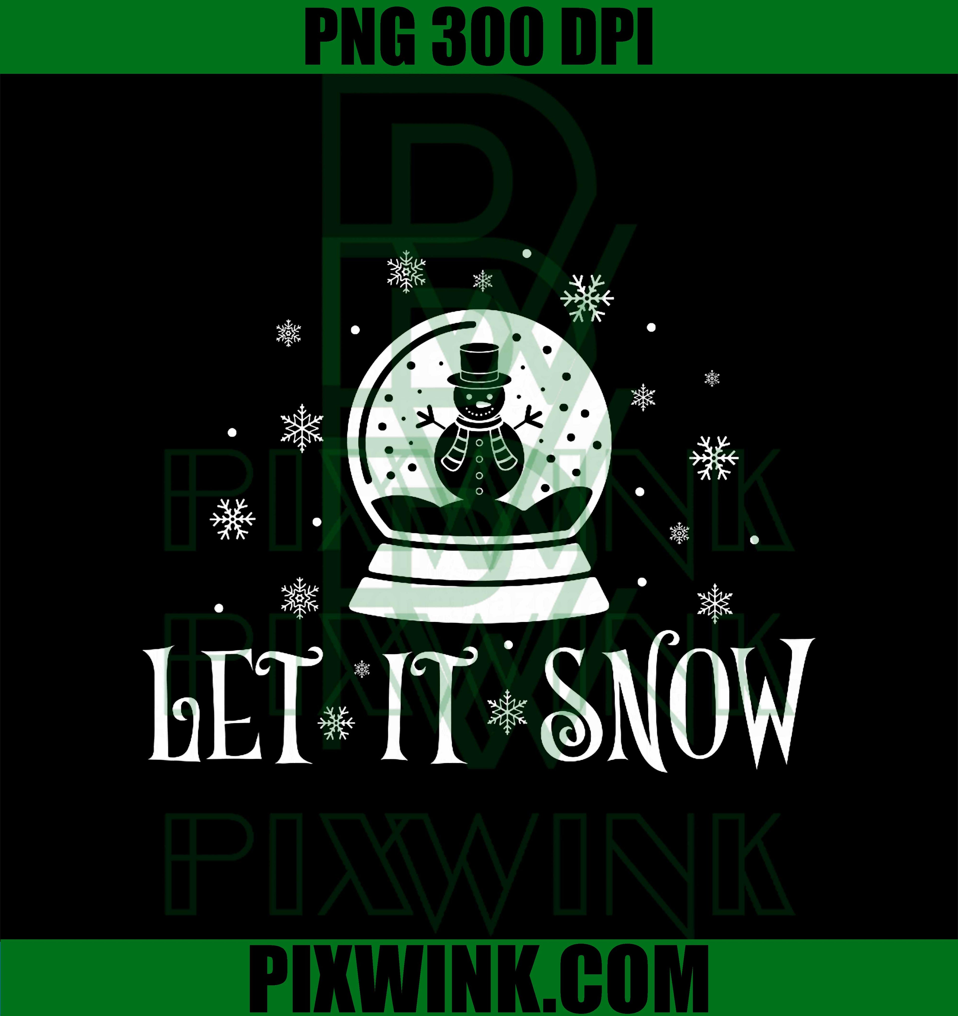 Let it Snow Christmas Snow Globe PNG