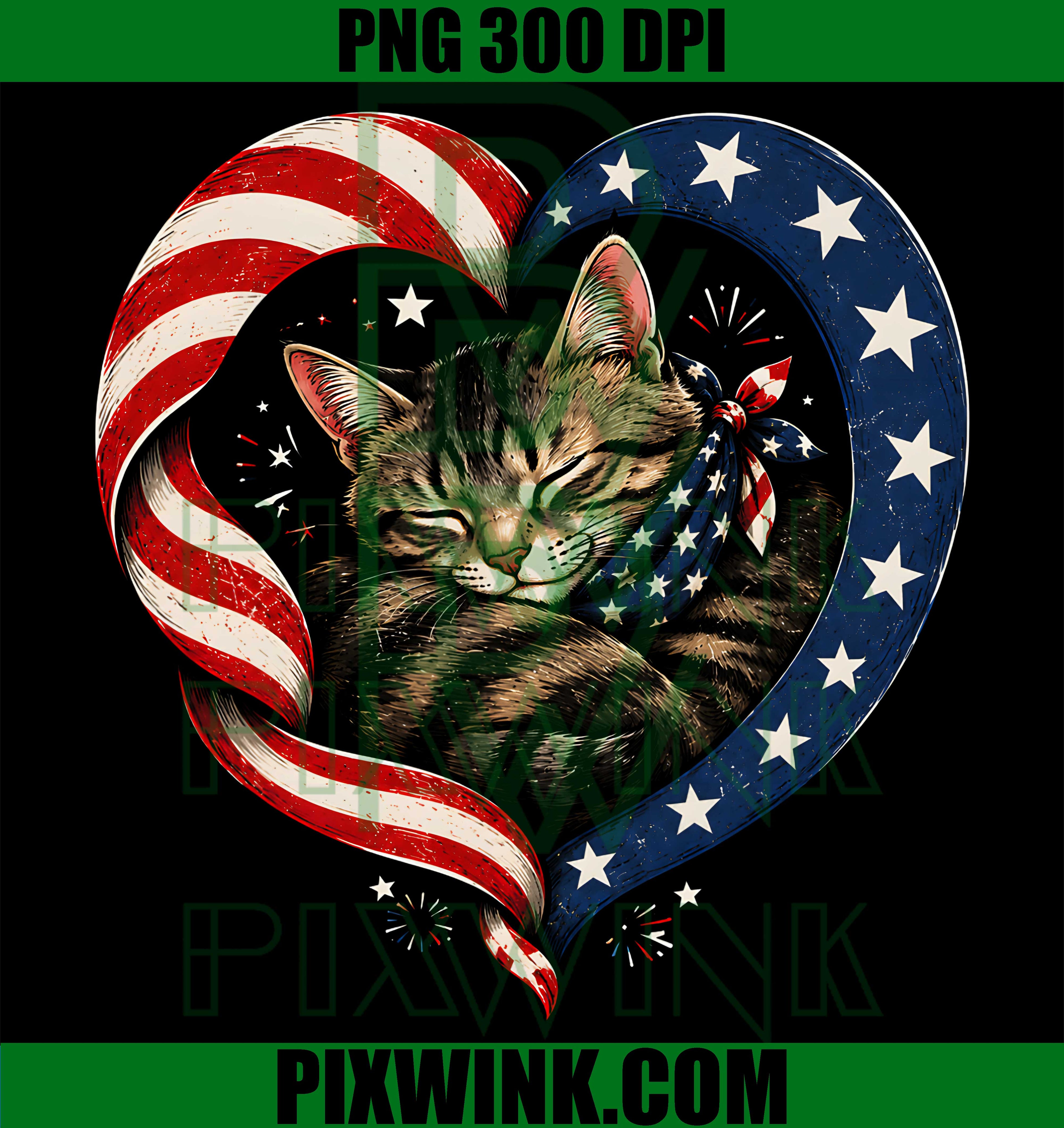 USA 2026 Patriotic Cat PNG, American Flag PNG, 250th Anniversary PNG