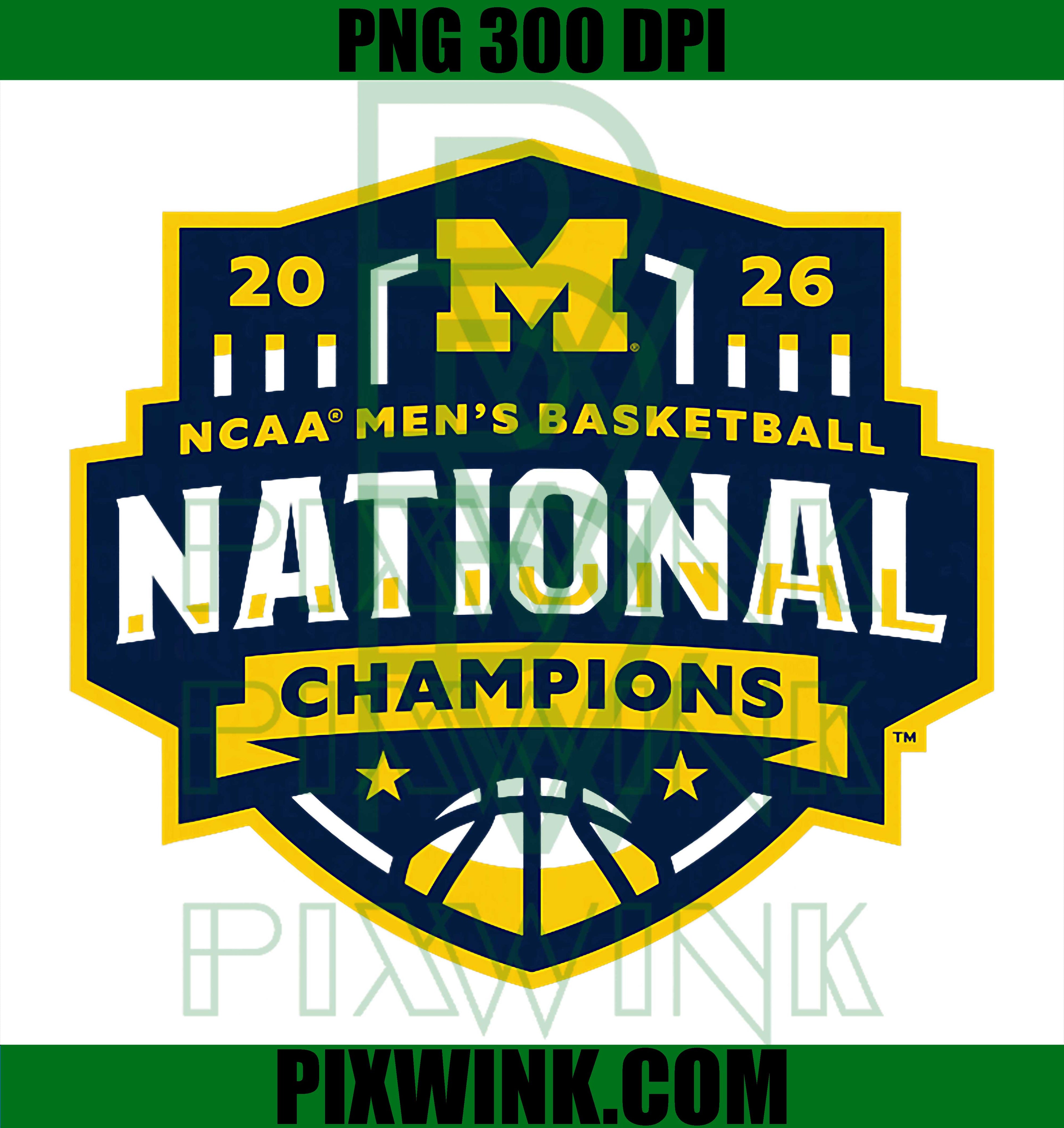 Michigan Wolverines Champs PNG, 2026 Basketball White Shirt PNG