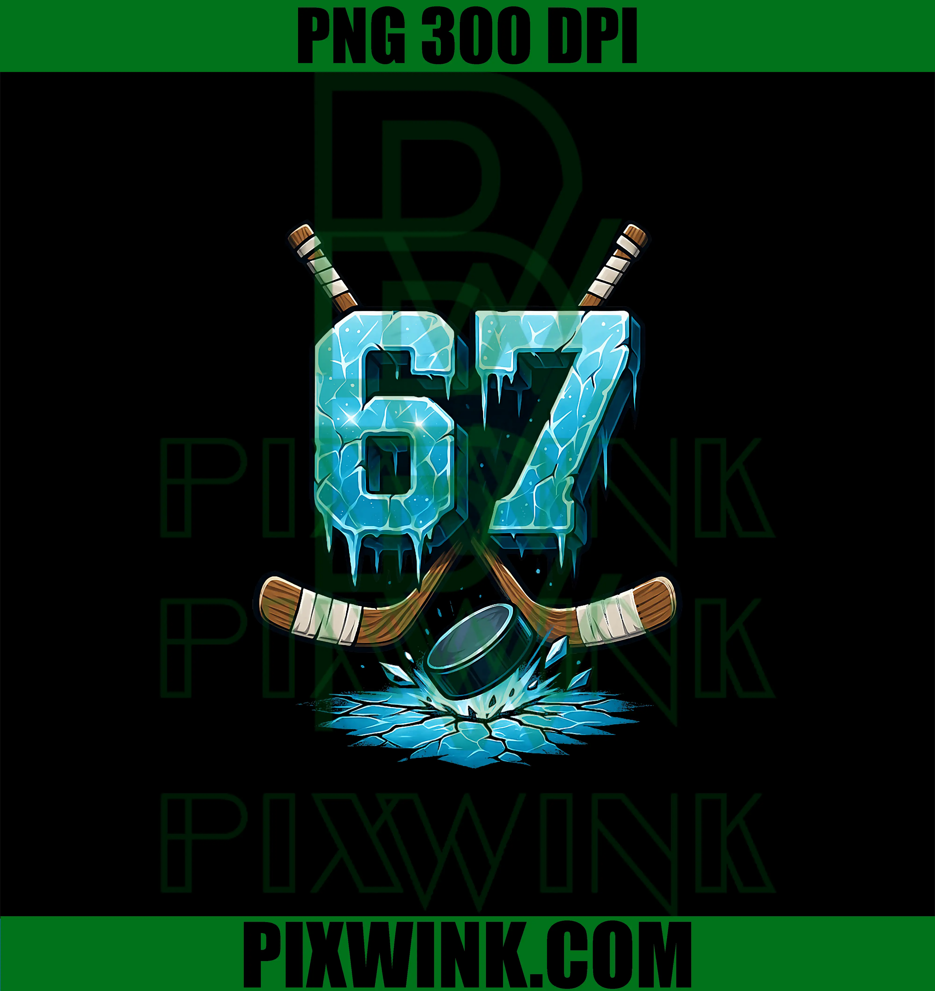 67 Hockey Drip PNG, Number Six Seven Meme PNG