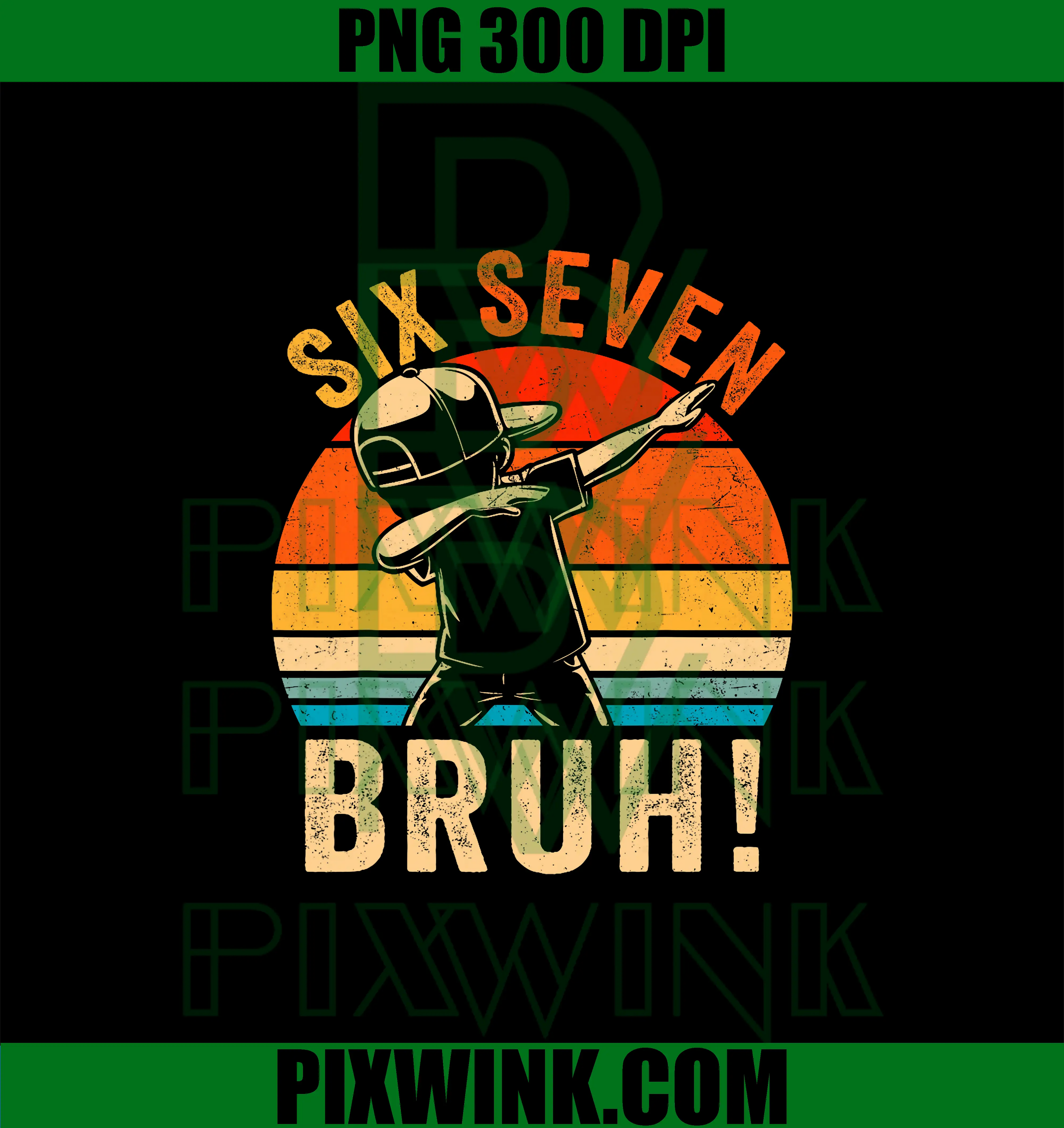 6 7 Numbers Dabbing PNG, Six Seven Bruh Funny PNG