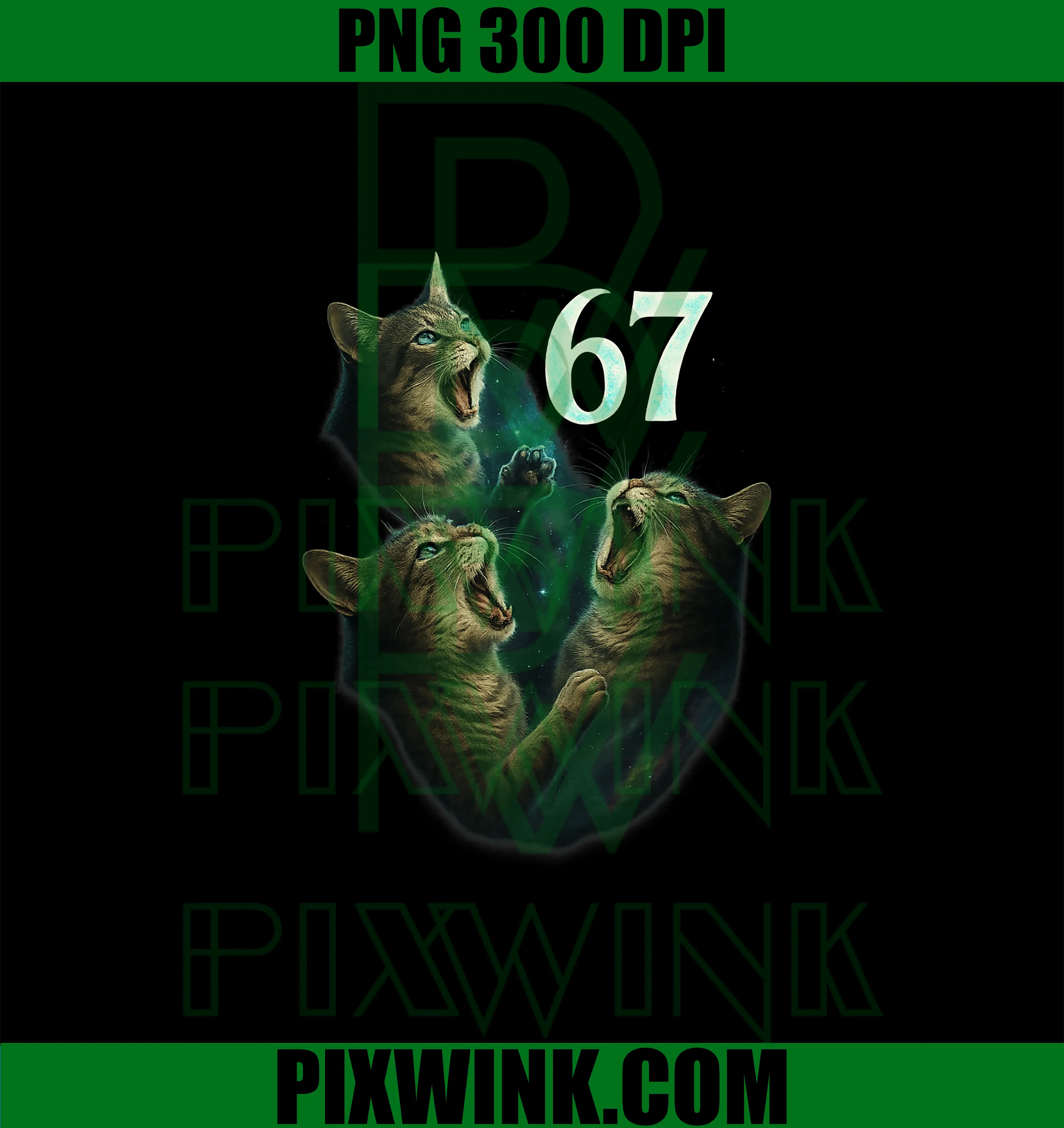 Meme Cat Howling At 67 PNG, Funny Cat 6 7 PNG