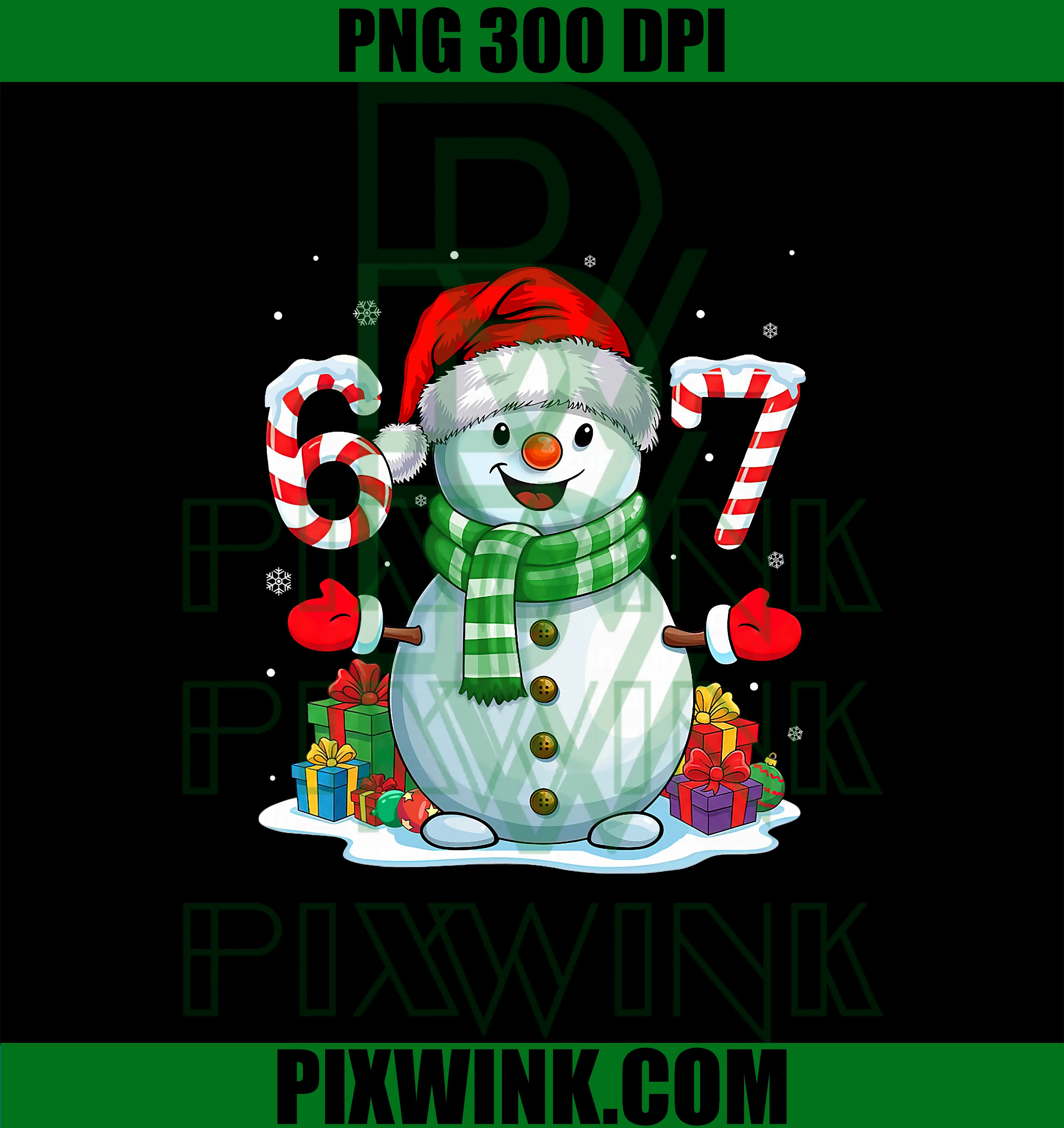 6 7 Meme Christmas Funny PNG, Snowman Six Seven 67 PNG