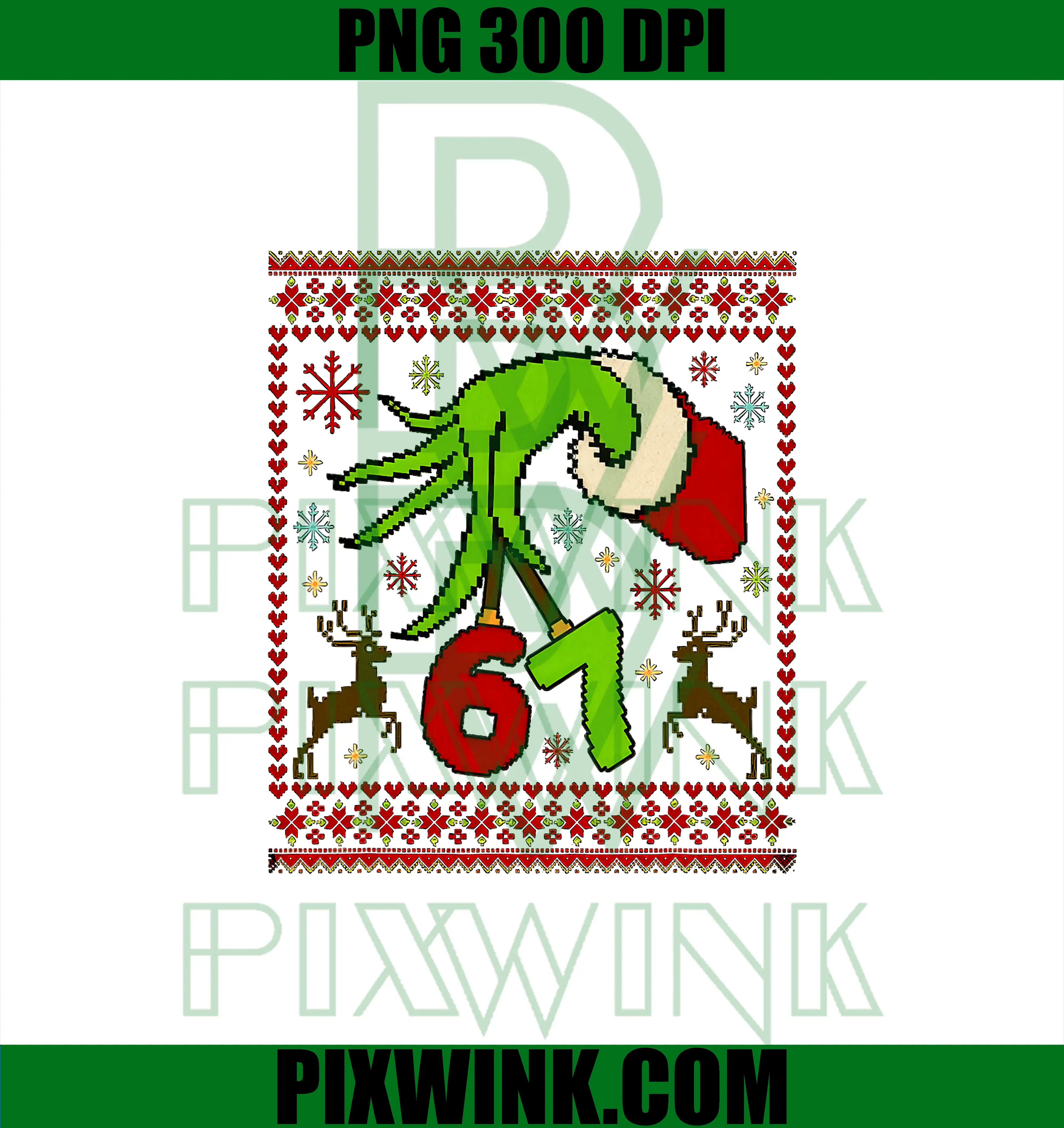 67 Meme Six Seven Grinch PNG, Couple Matching Christmas PNG