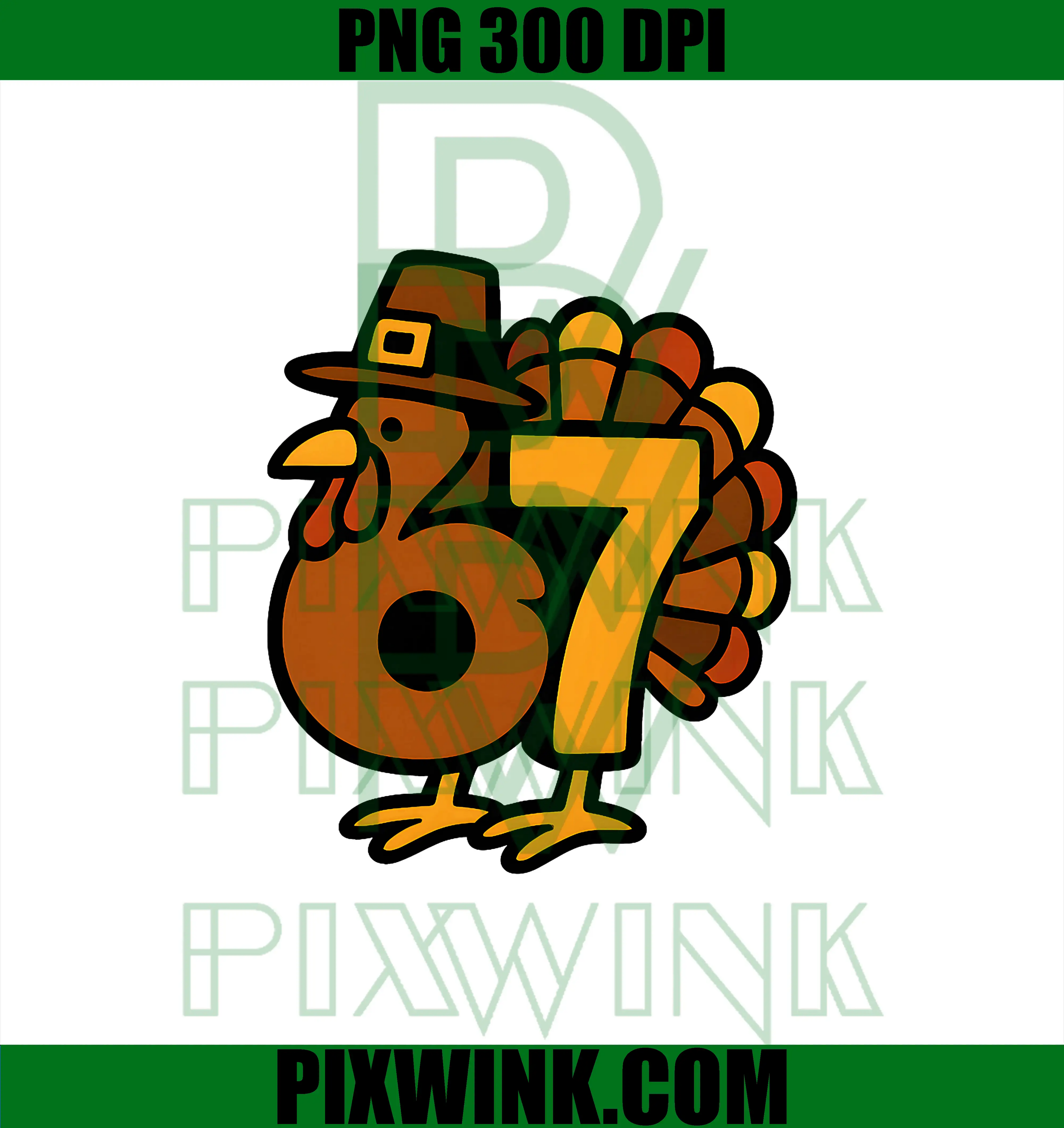 67 Thanksgiving Turkey PNG, Six Seven Funny Turkey PNG