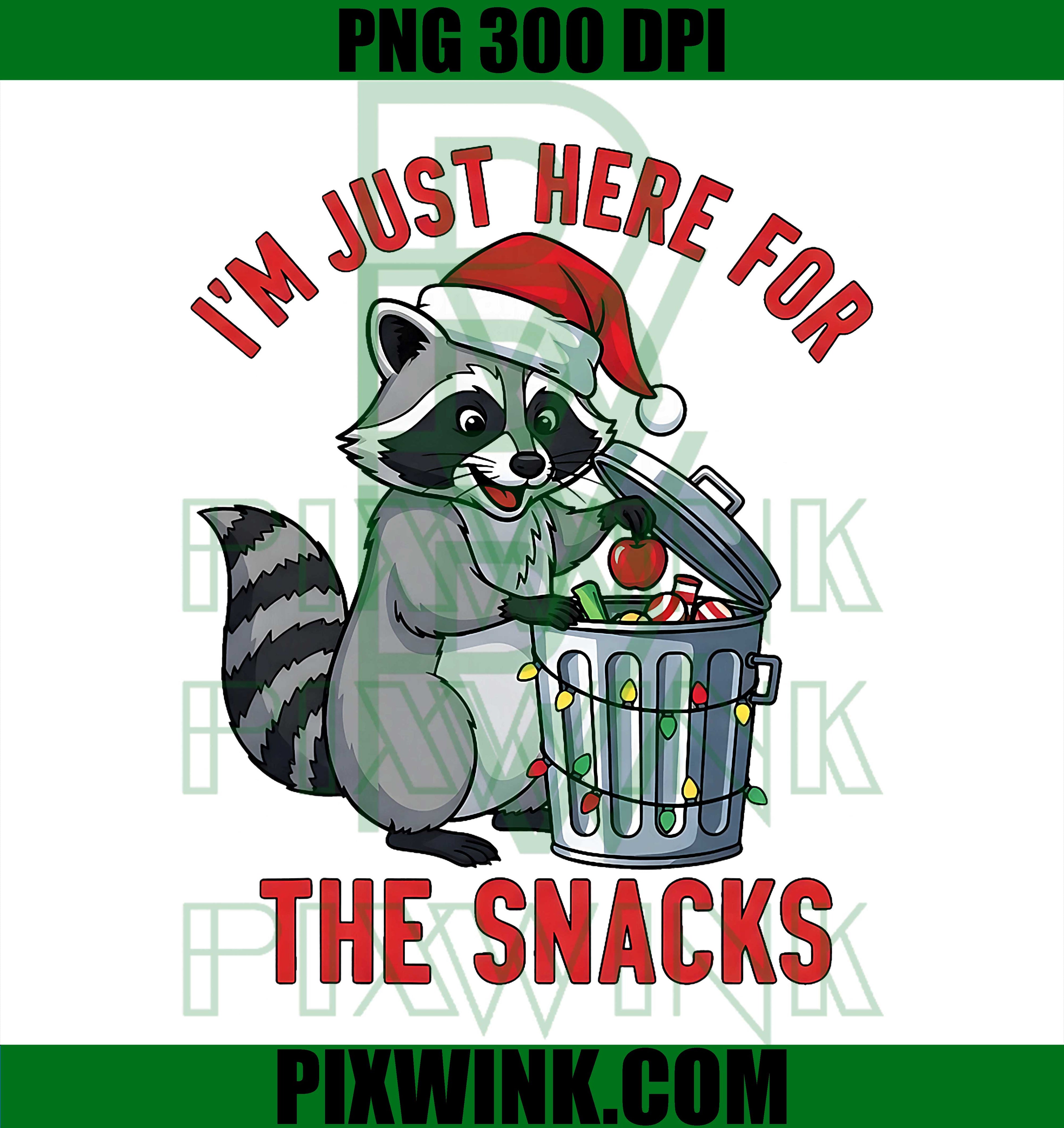 Funny Holiday Raccoon Snack Lover Christmas Humor PNG