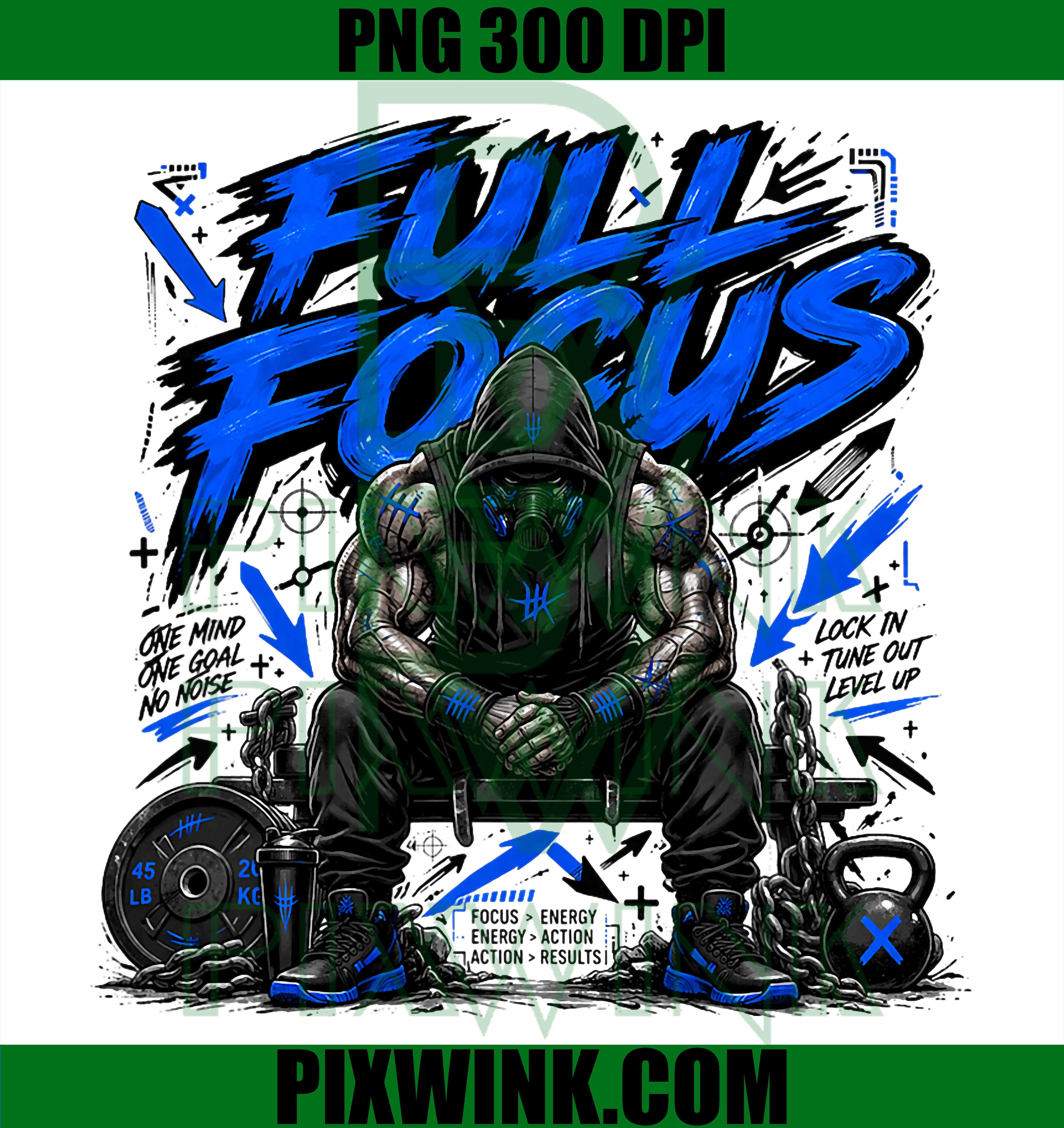 Full Focus Gym PNG, Strength Mindset Motivation PNG