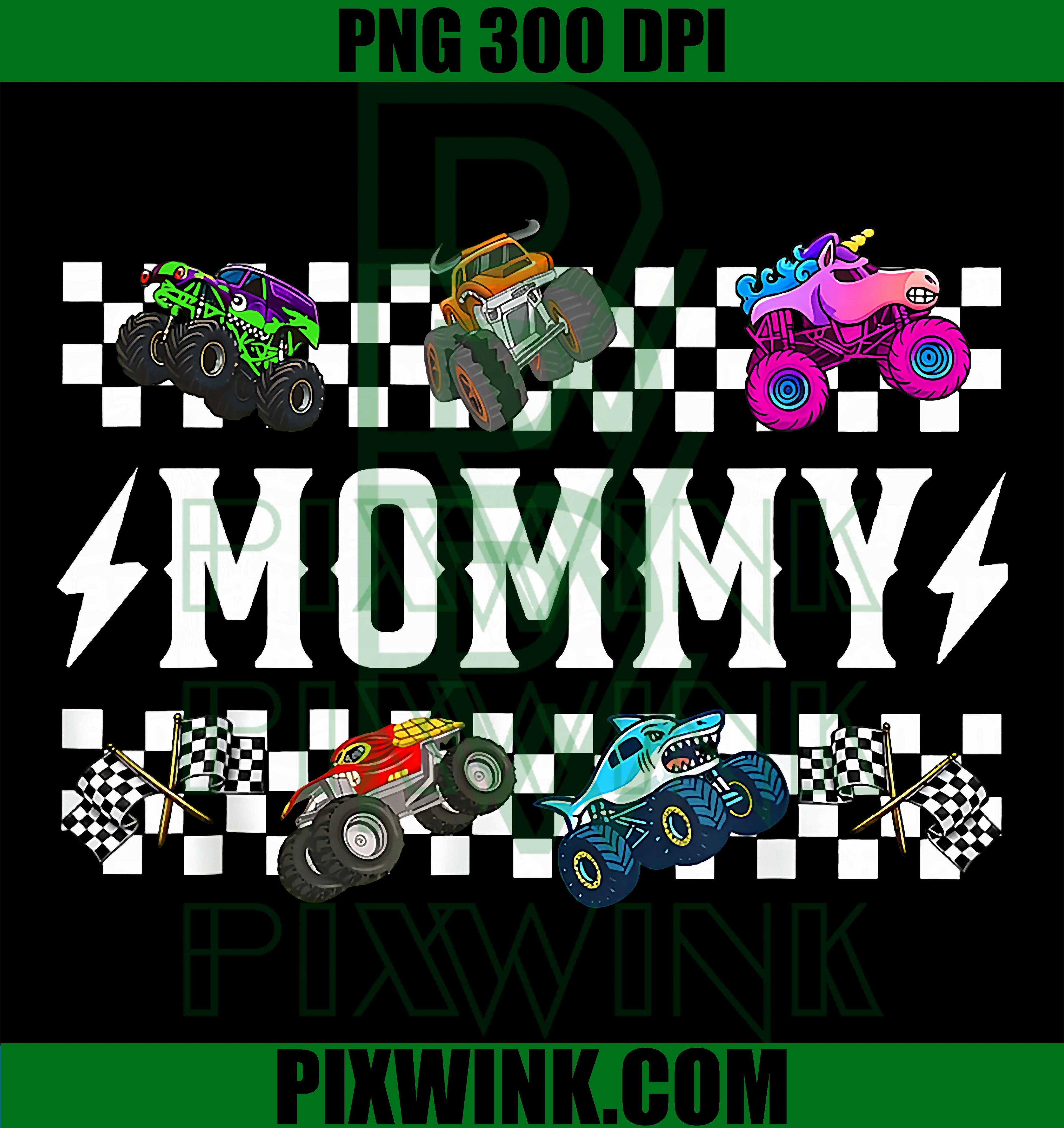 Mommy Monster Truck PNG, Retro Family Birthday Matching PNG