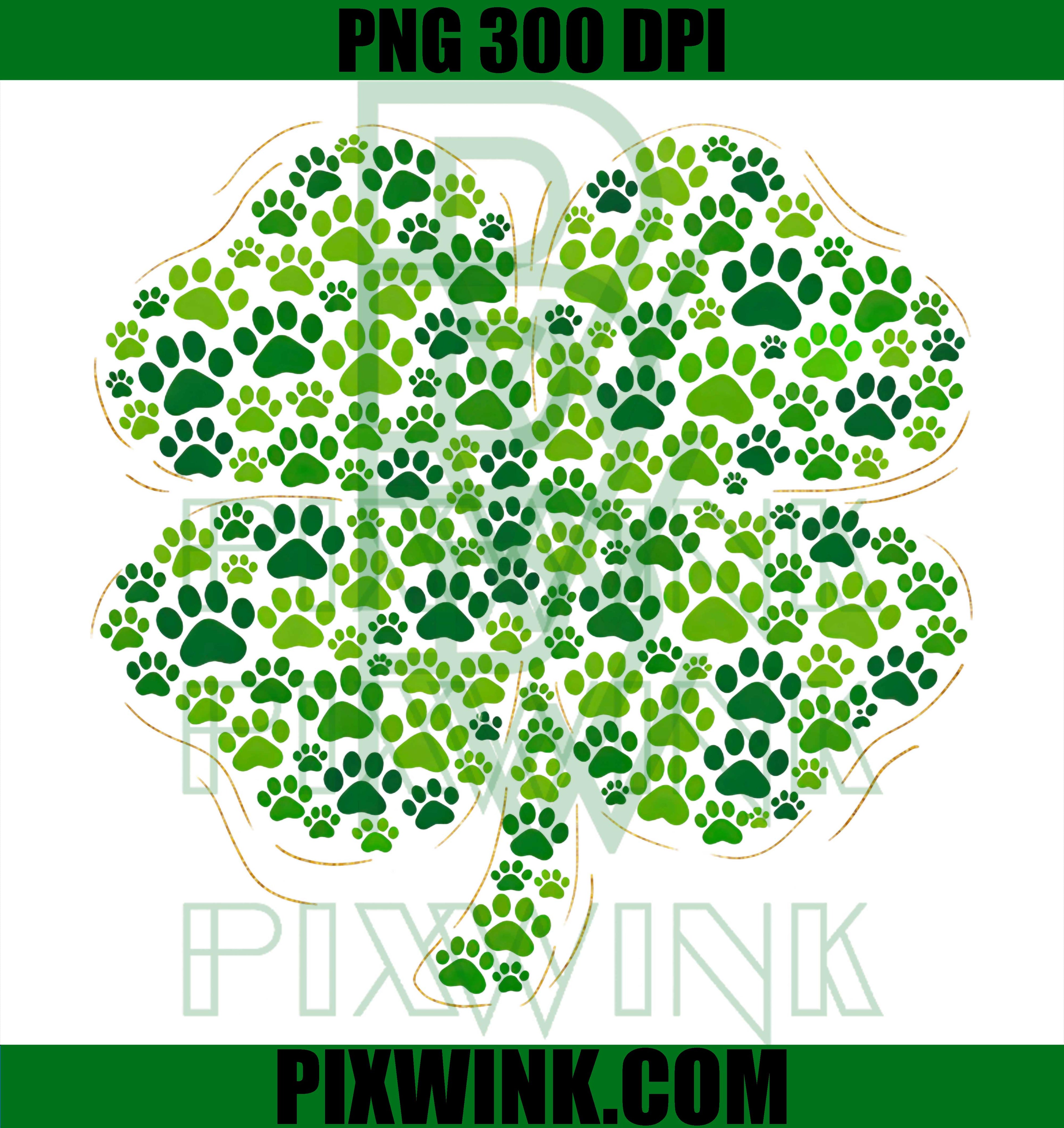 Irish Dog Paw Shamrock PNG, St Patrick’s Day Lucky Puppy Dog Lover Graphic PNG