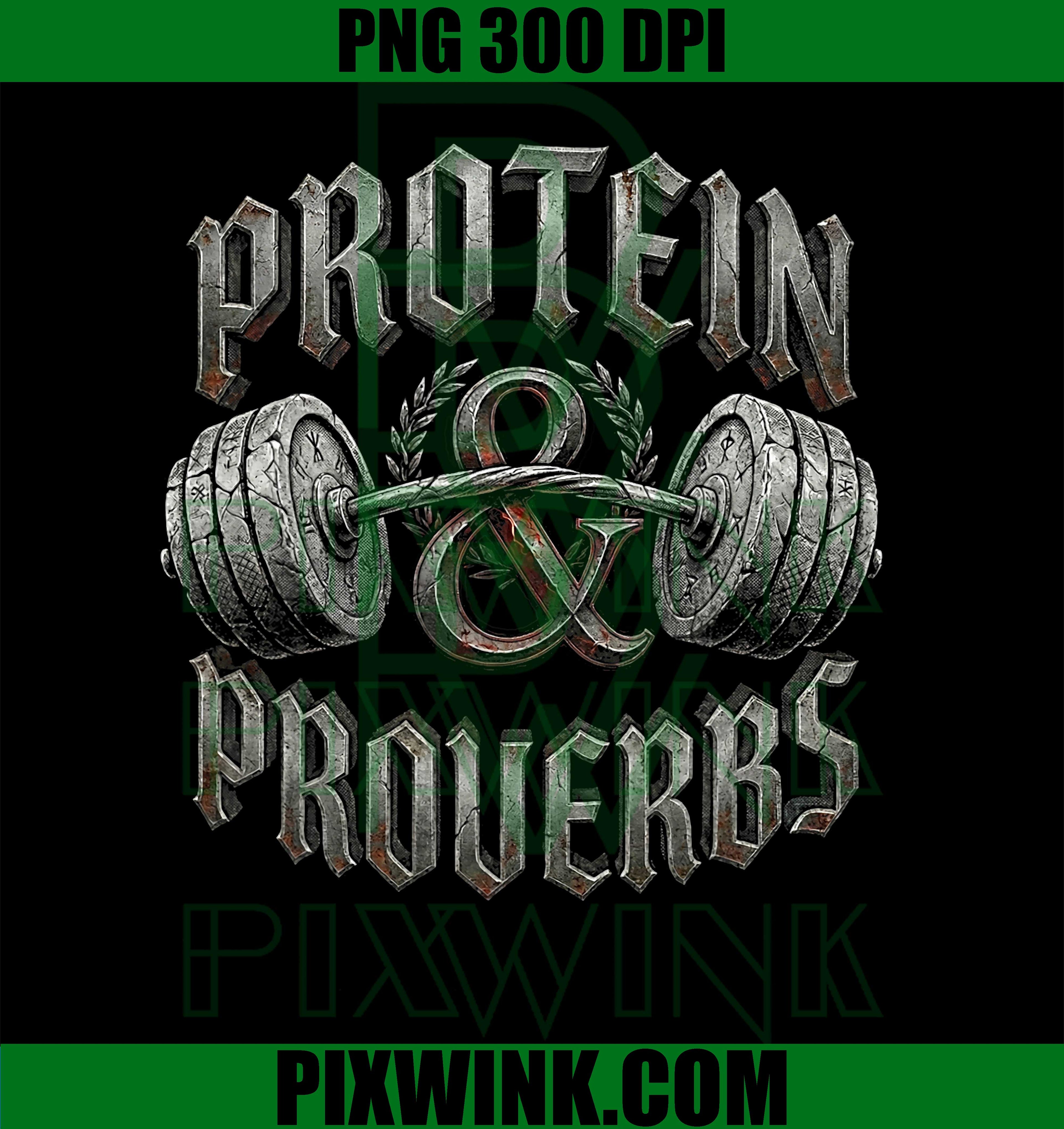 Protein and Proverbs PNG, Christian Gym Faith Workout Graphic PNG