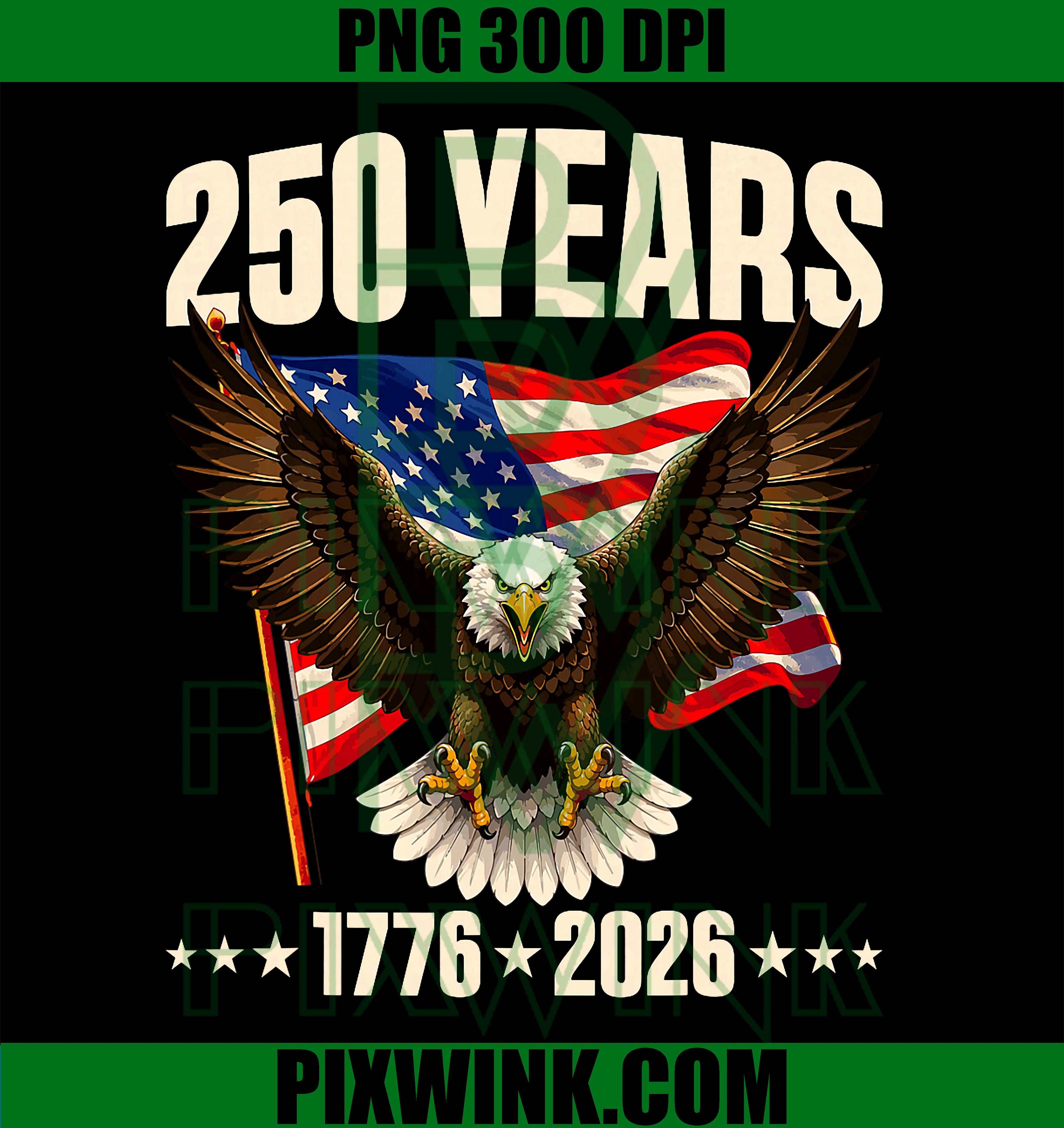 USA 250 Years Retro America Flag PNG, Eagle 4th Of July 1776 2026 PNG