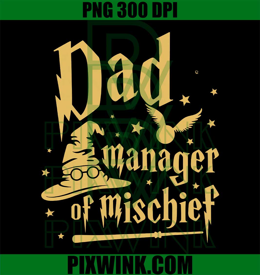 Magical Dad Manager of Mischief, Birthday Family Matching PNG