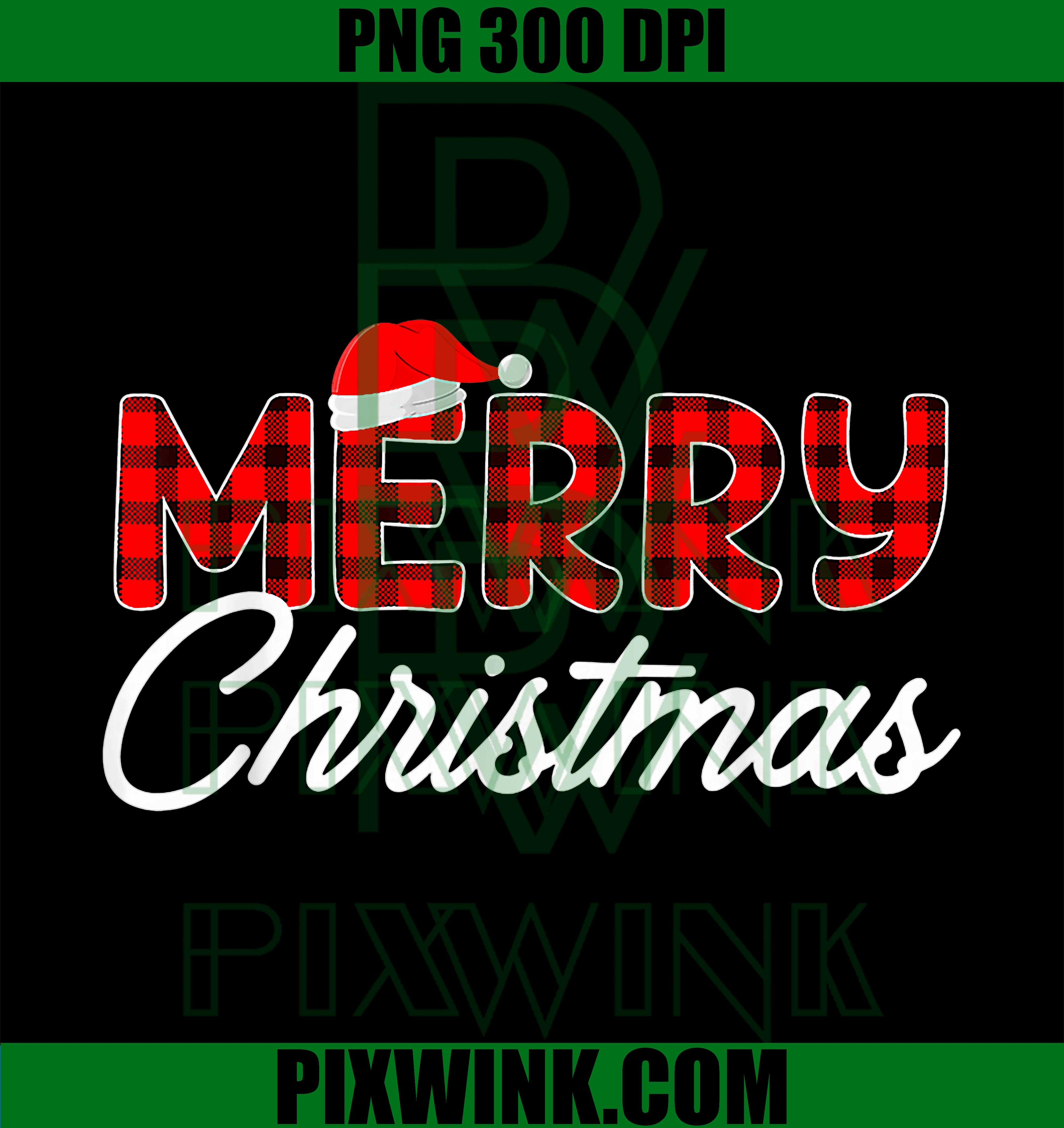 Merry Christmas Buffalo Plaid PNG, Retro Merry Christmas PNG