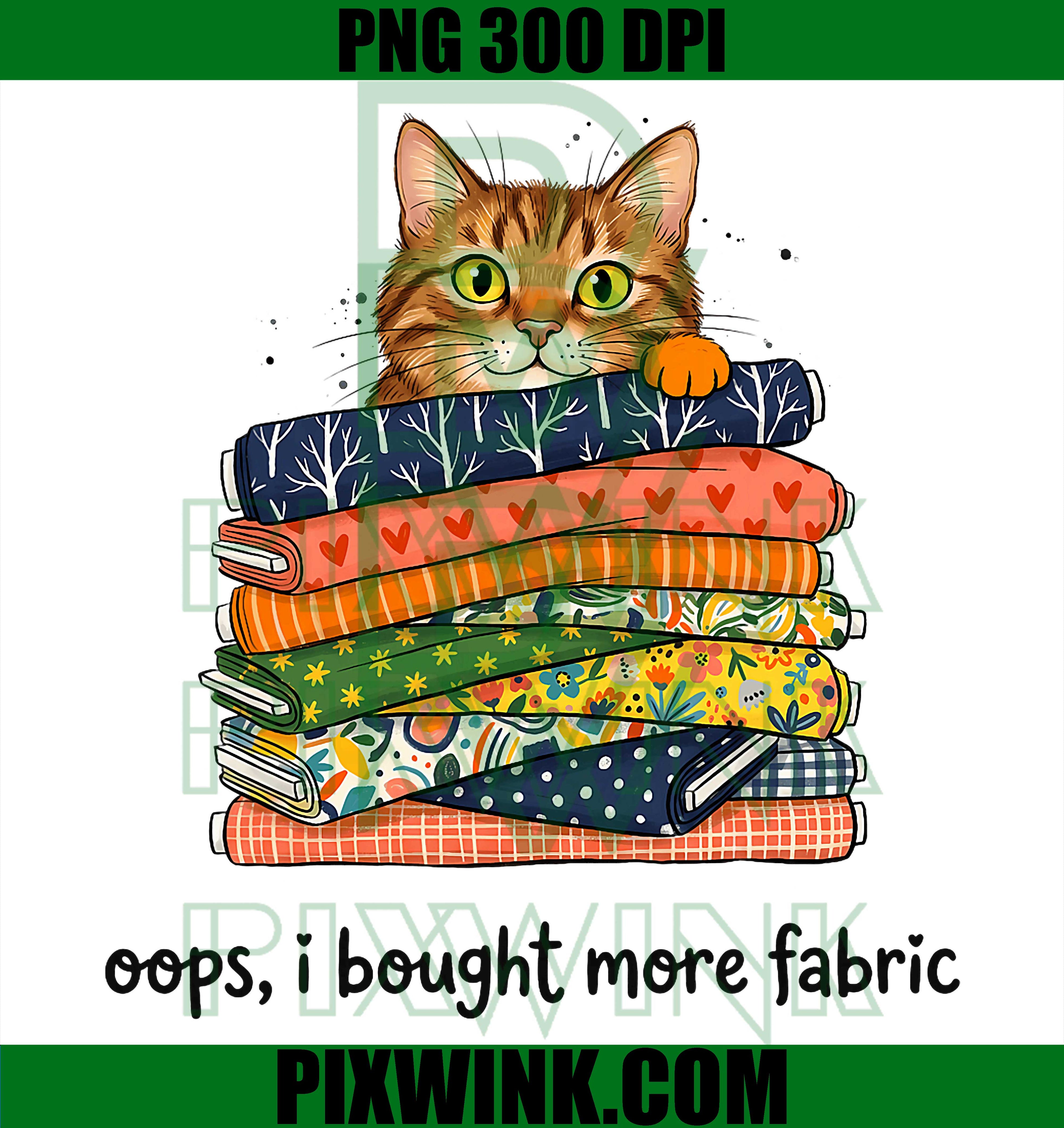 Cat Sewing Quilting PNG, Funny Fabric Addict Design PNG