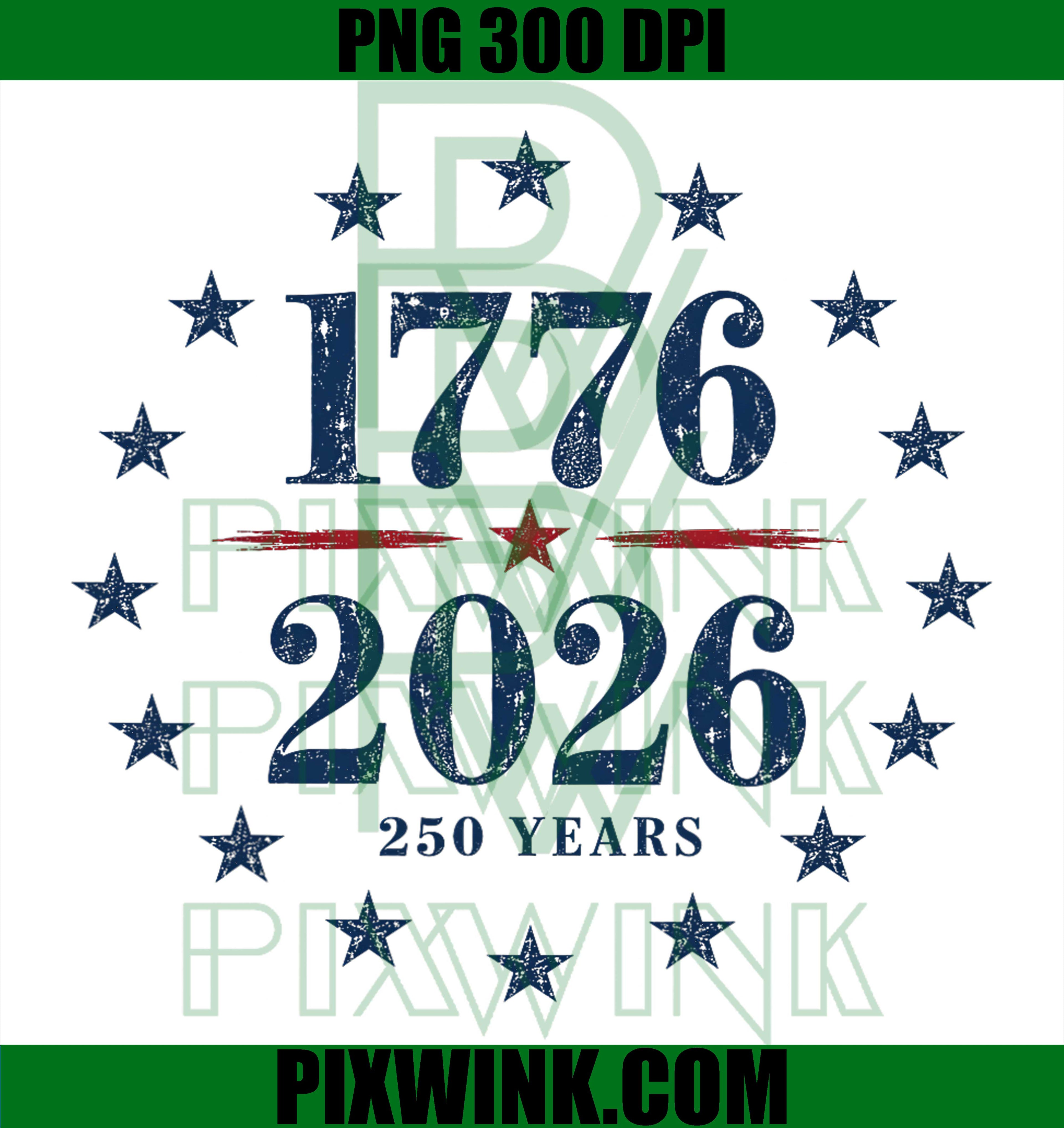 America 250 Years Retro PNG, USA 250th Anniversary PNG, 1776 2026 PNG