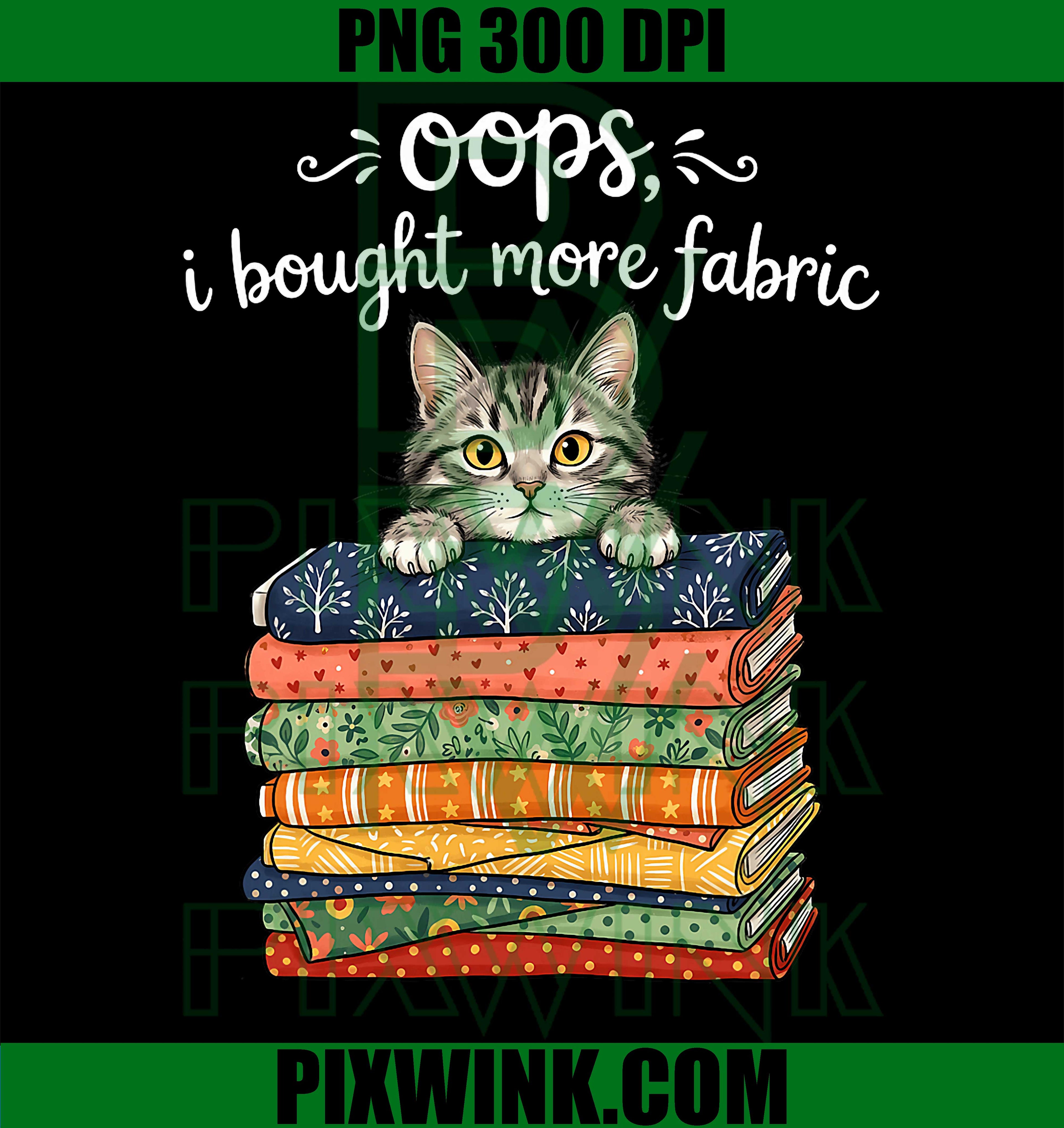 Cat Quilting Sewing PNG, Funny Fabric Cat Design PNG