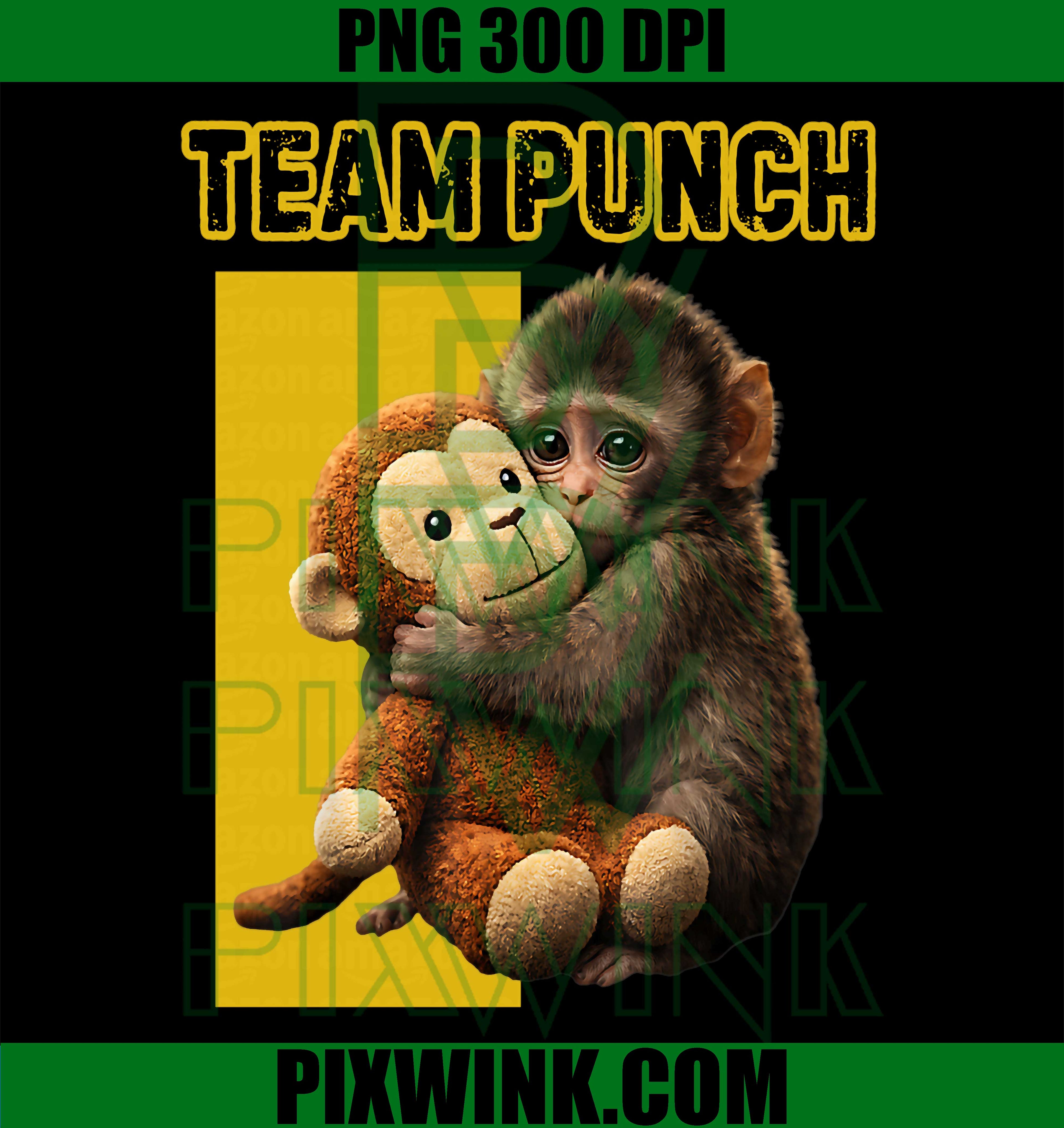 Team Punch PNG, Cute Baby Monkey PNG, Hugging Toy PNG
