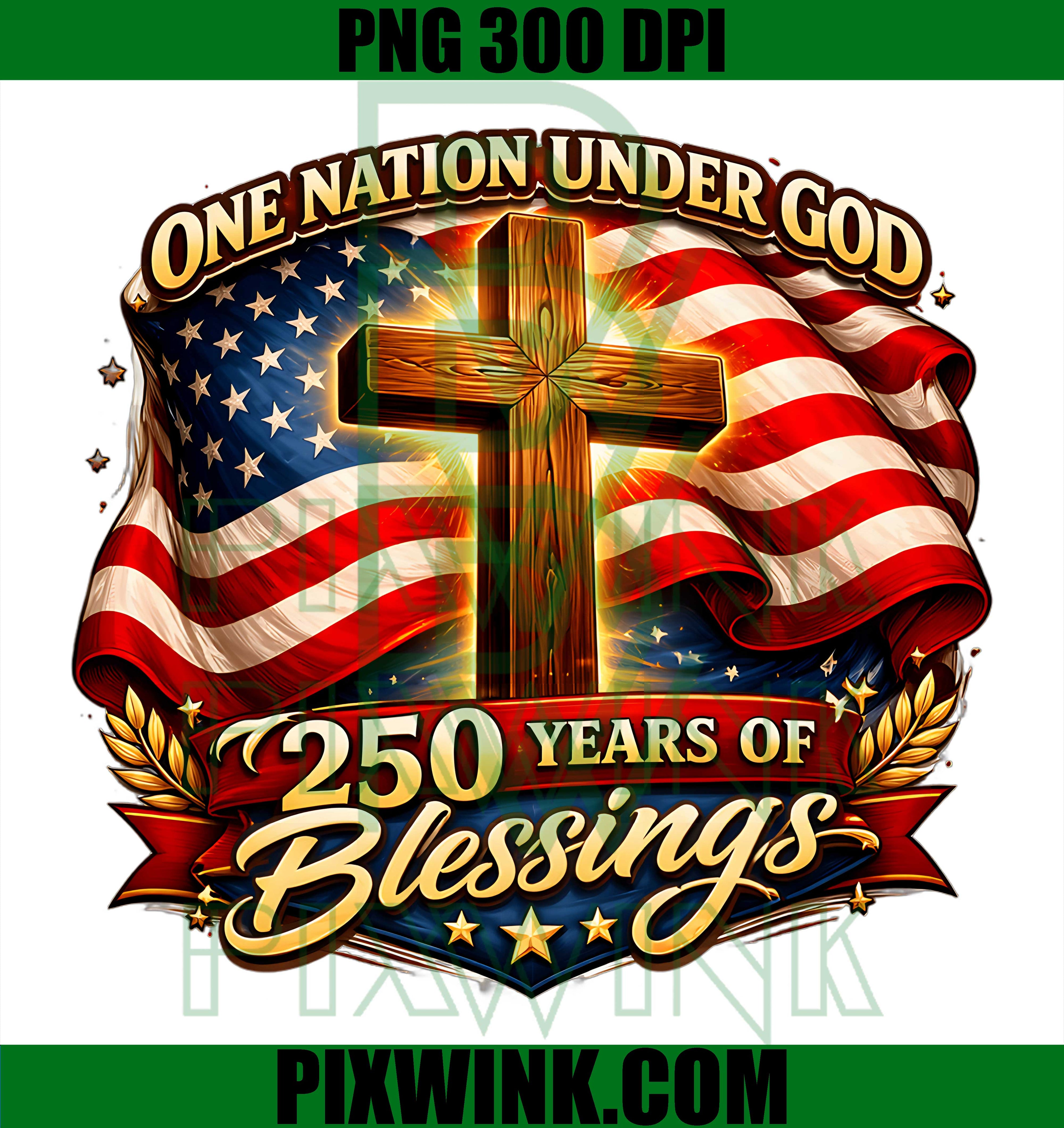 Christian USA 250 Years Patriotic PNG, Retro 4th Of July Graphic PNG