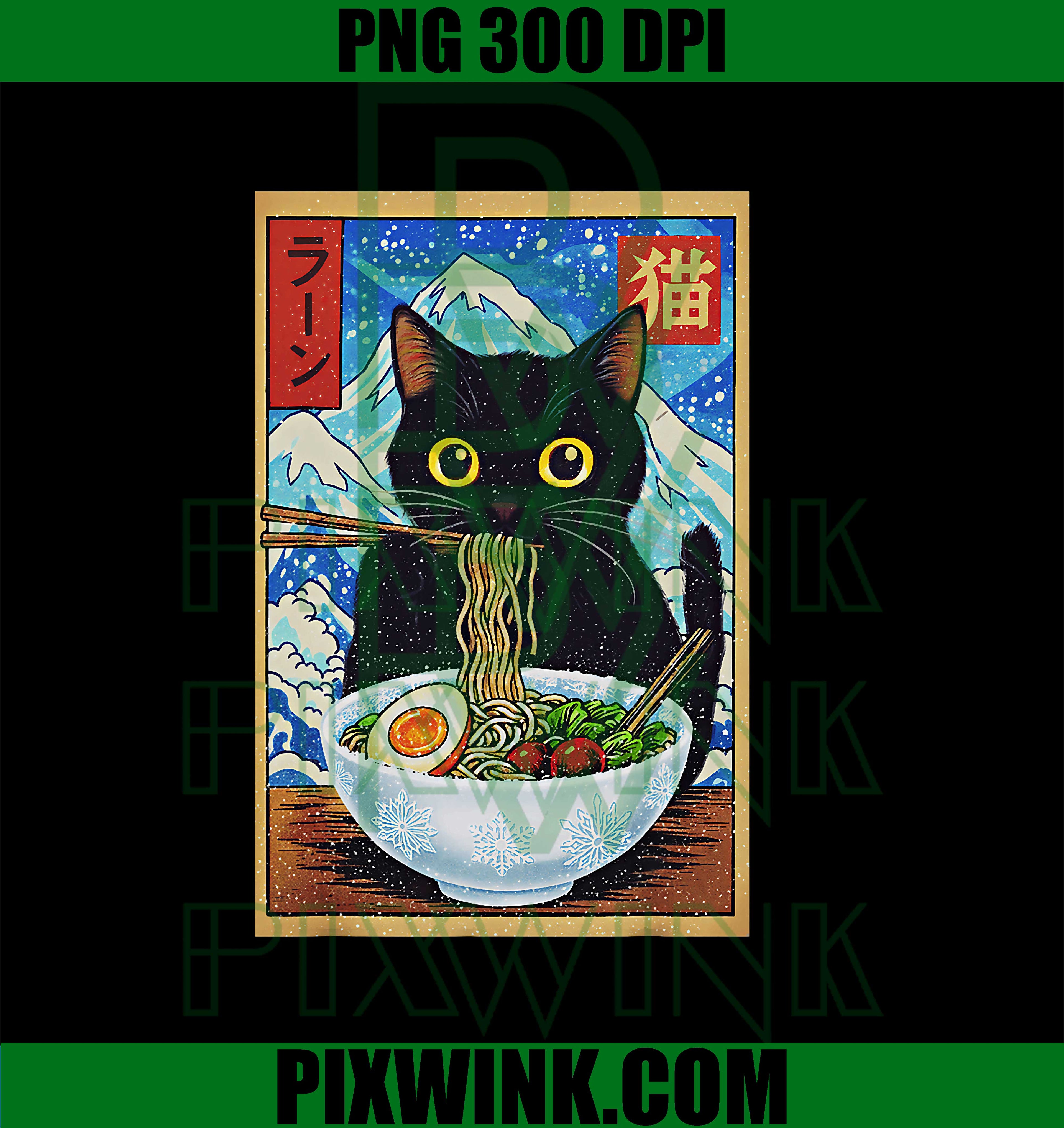 Snow Ramen Cat Anime Japanese Noodle Winter Kitten PNG