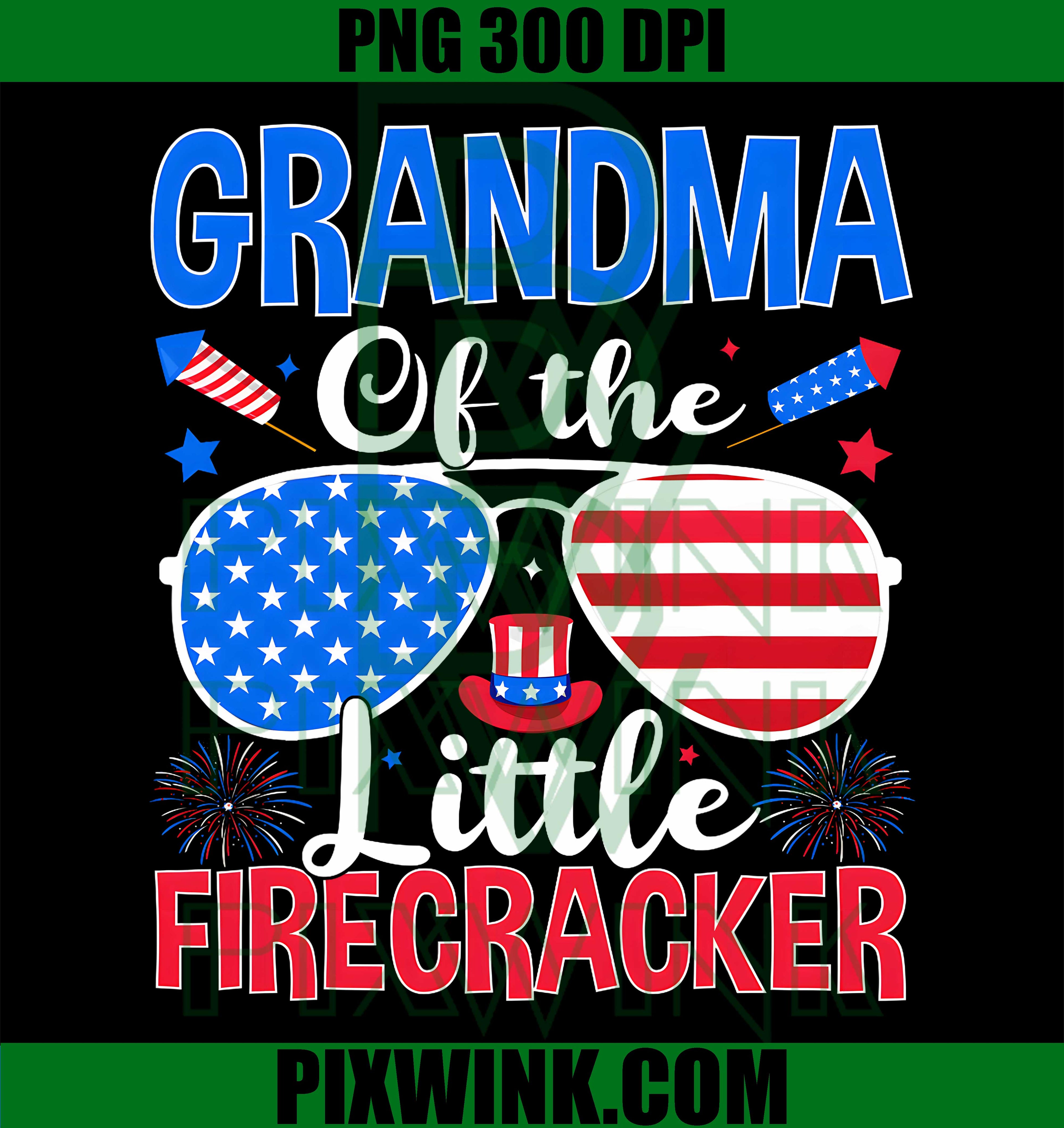 Grandma Firecracker Family Funny PNG, Patriotic 4th of July Humor PNG