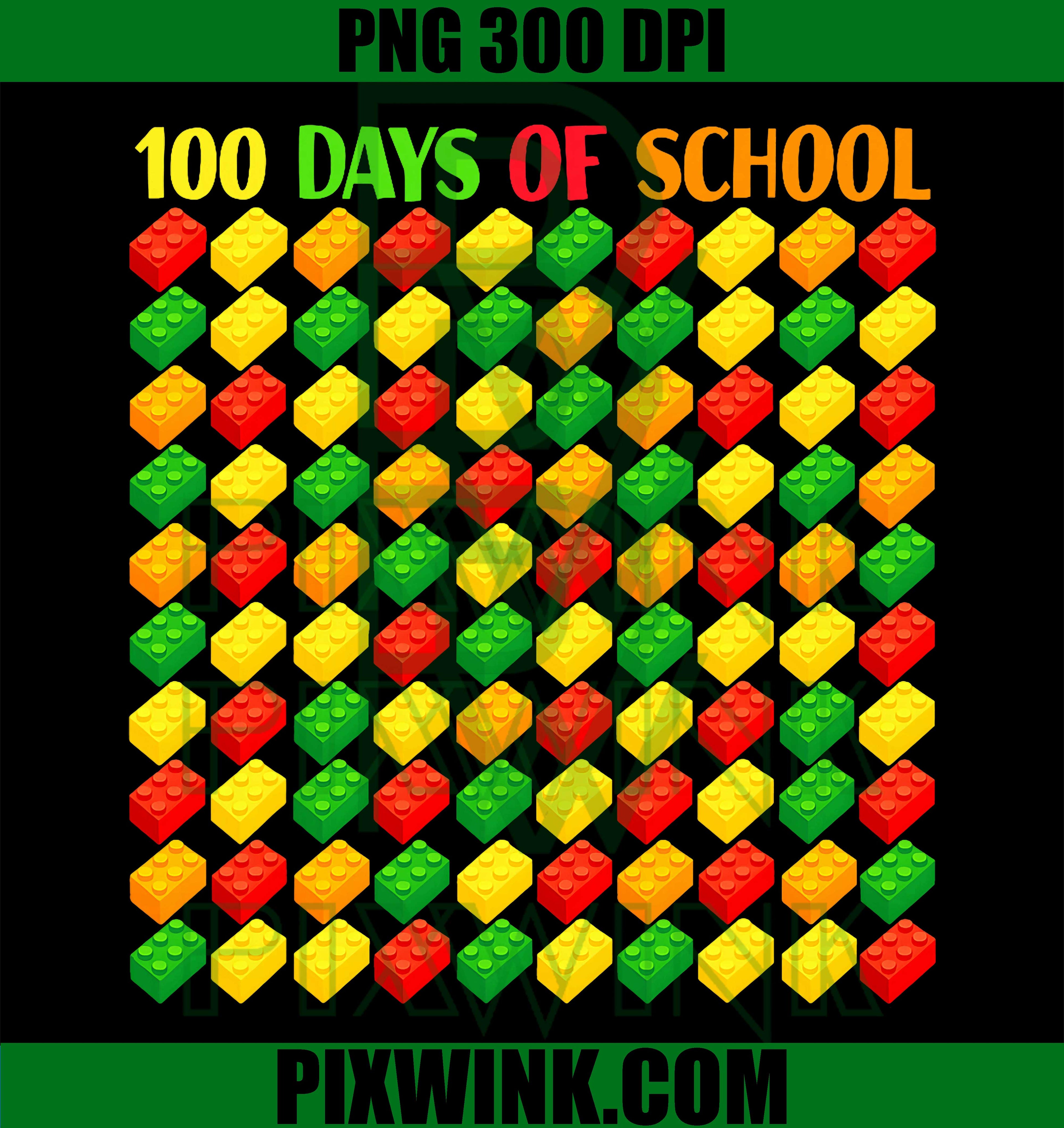 Funny 100 Days of School – Master Builder, Building Blocks Kids PNG