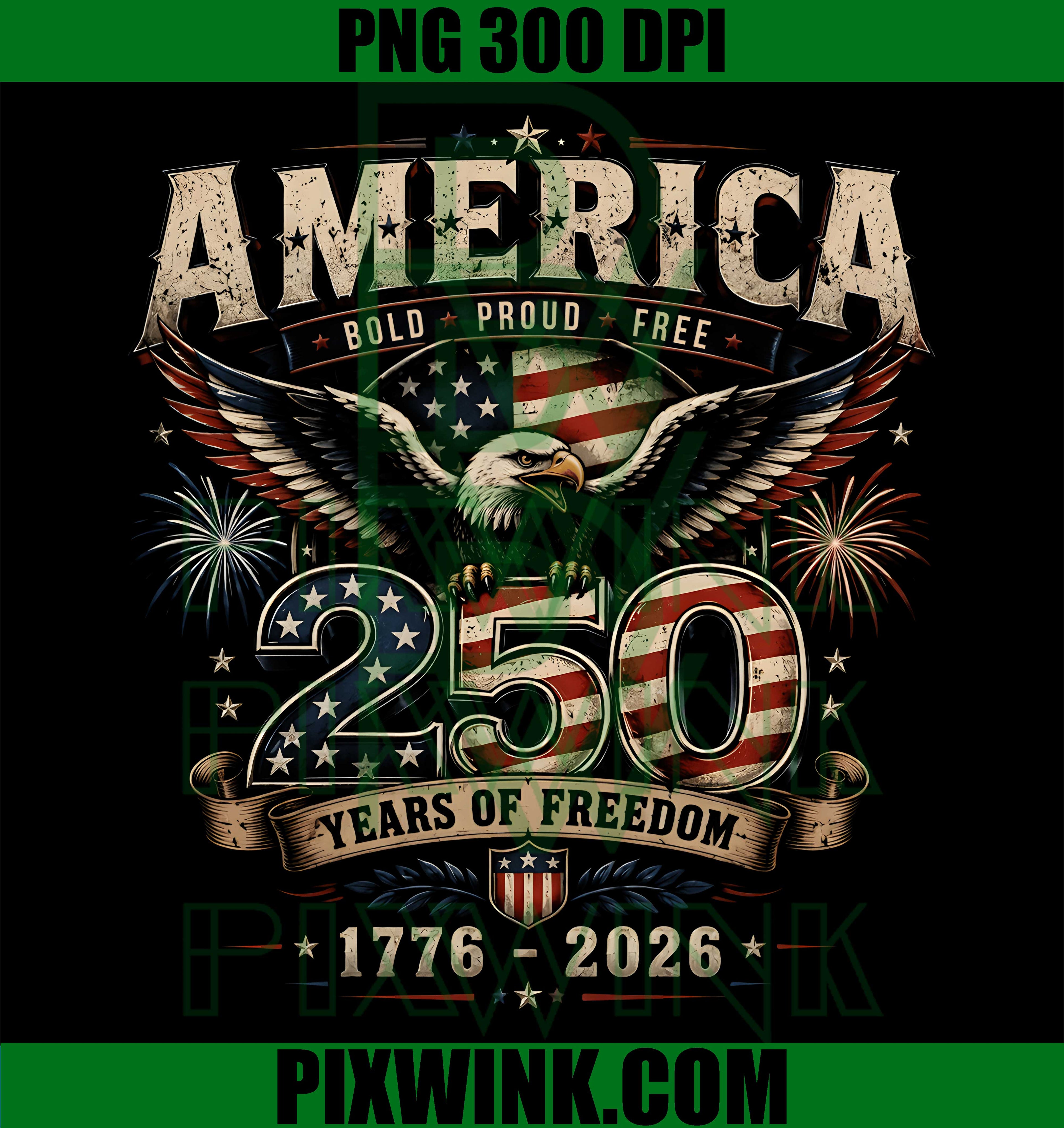 American 250th Anniversary PNG, Patriotic USA 4th of July PNG Art