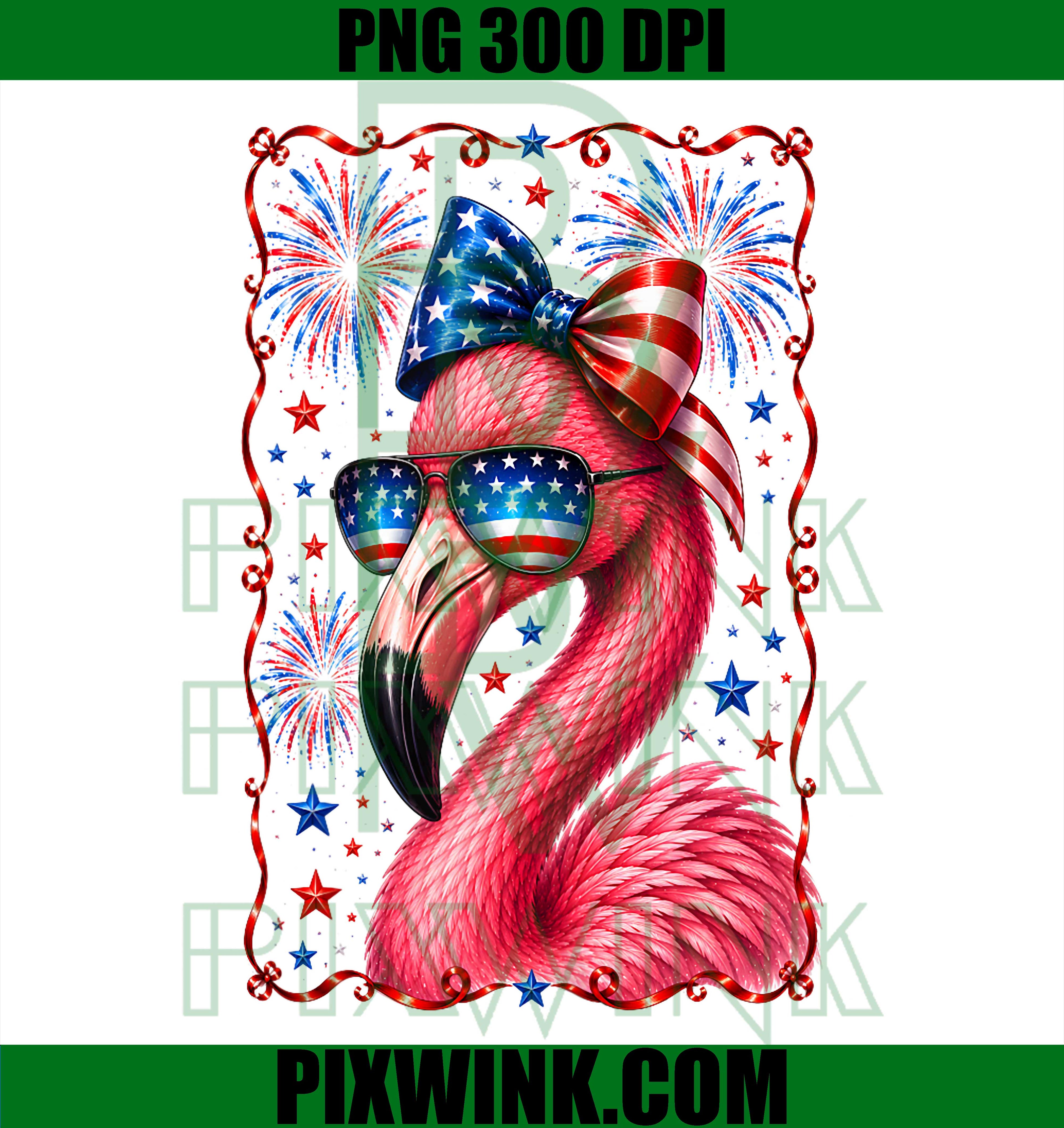 Flamerica Flamingo Patriotic PNG, 4th Of July USA Flag Freedom PNG