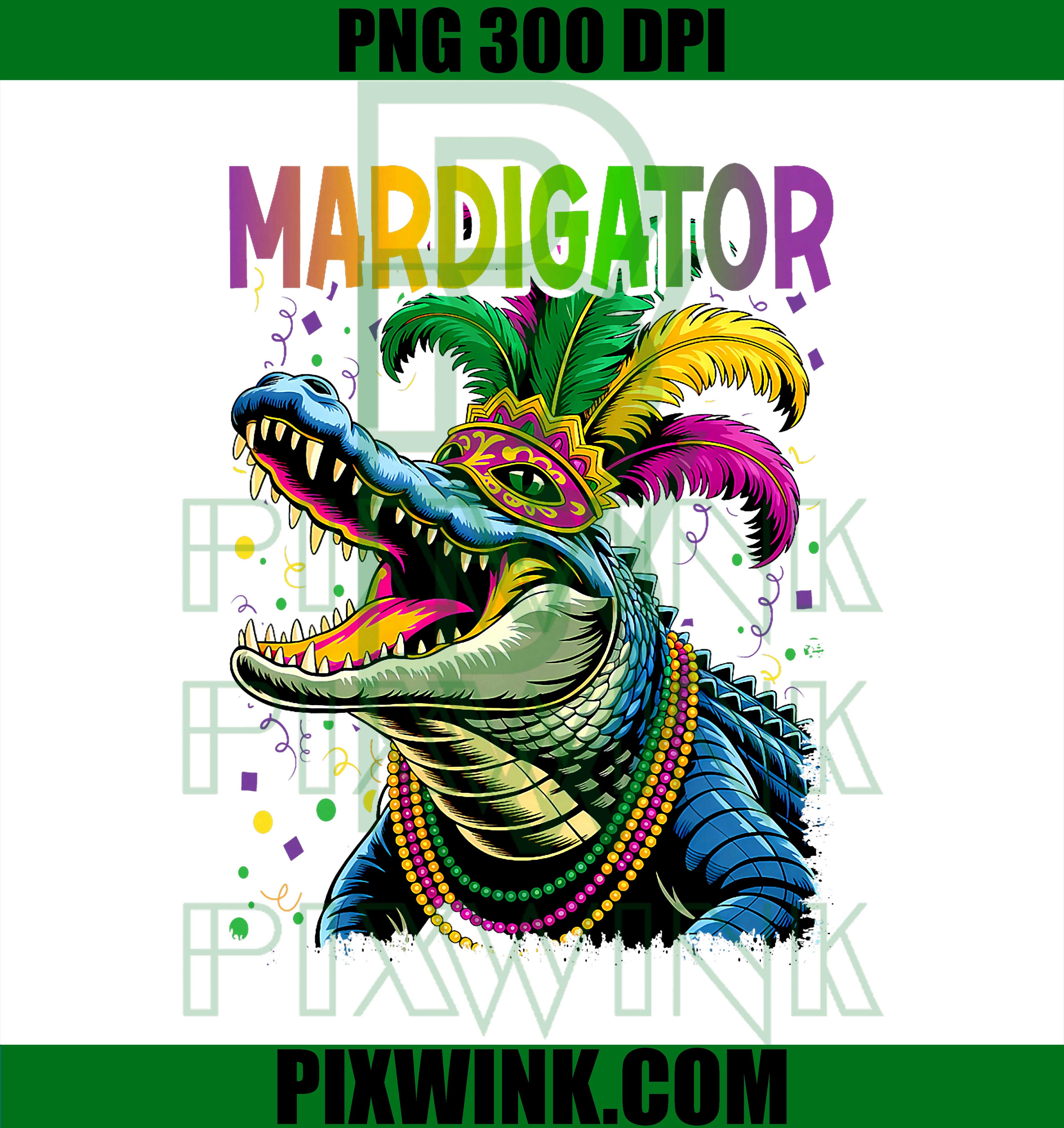 Mardigator Mardi Gras Alligator PNG