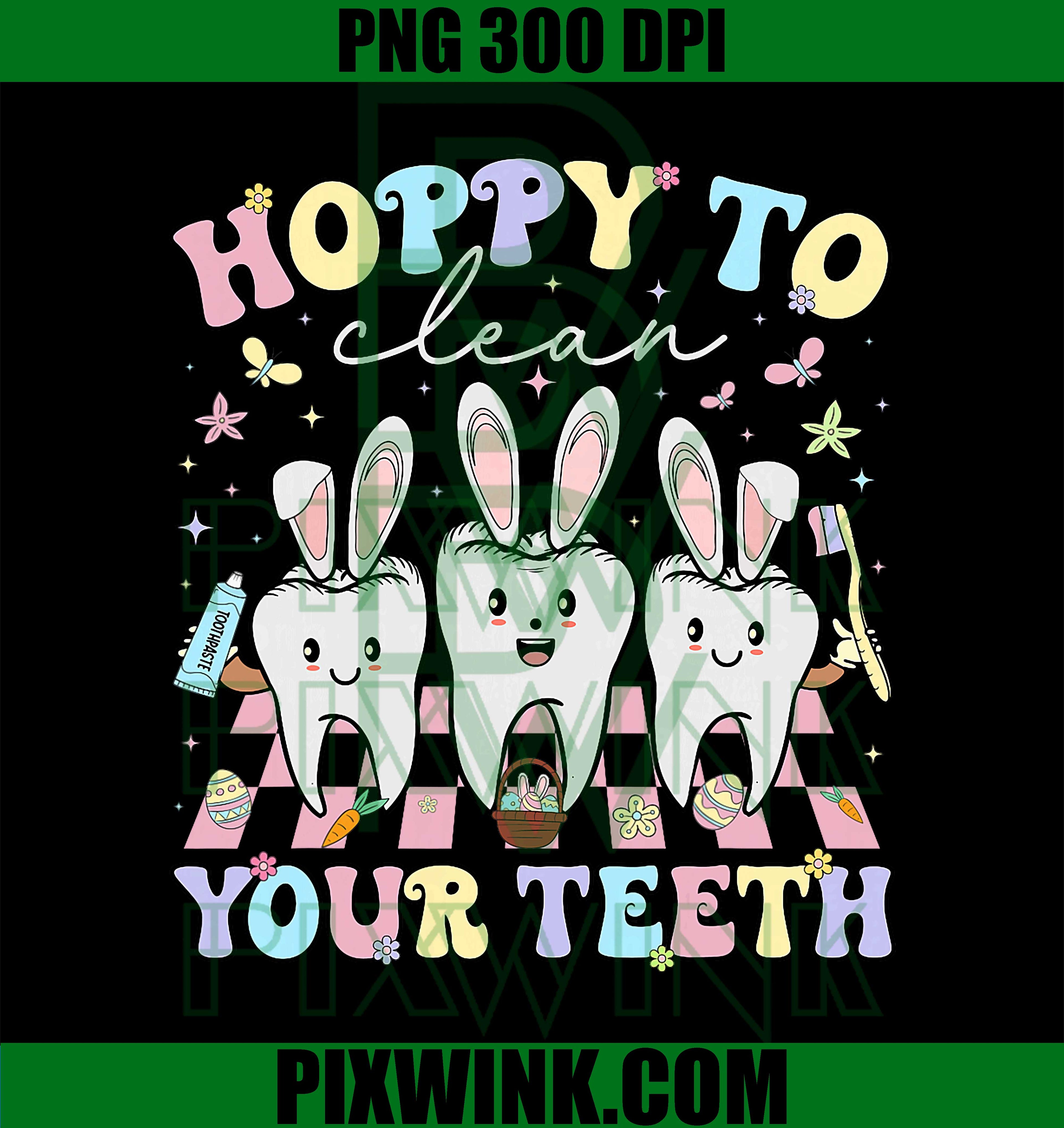 Hoppy To Clean Your Teeth PNG, Easter Dental Squad PNG