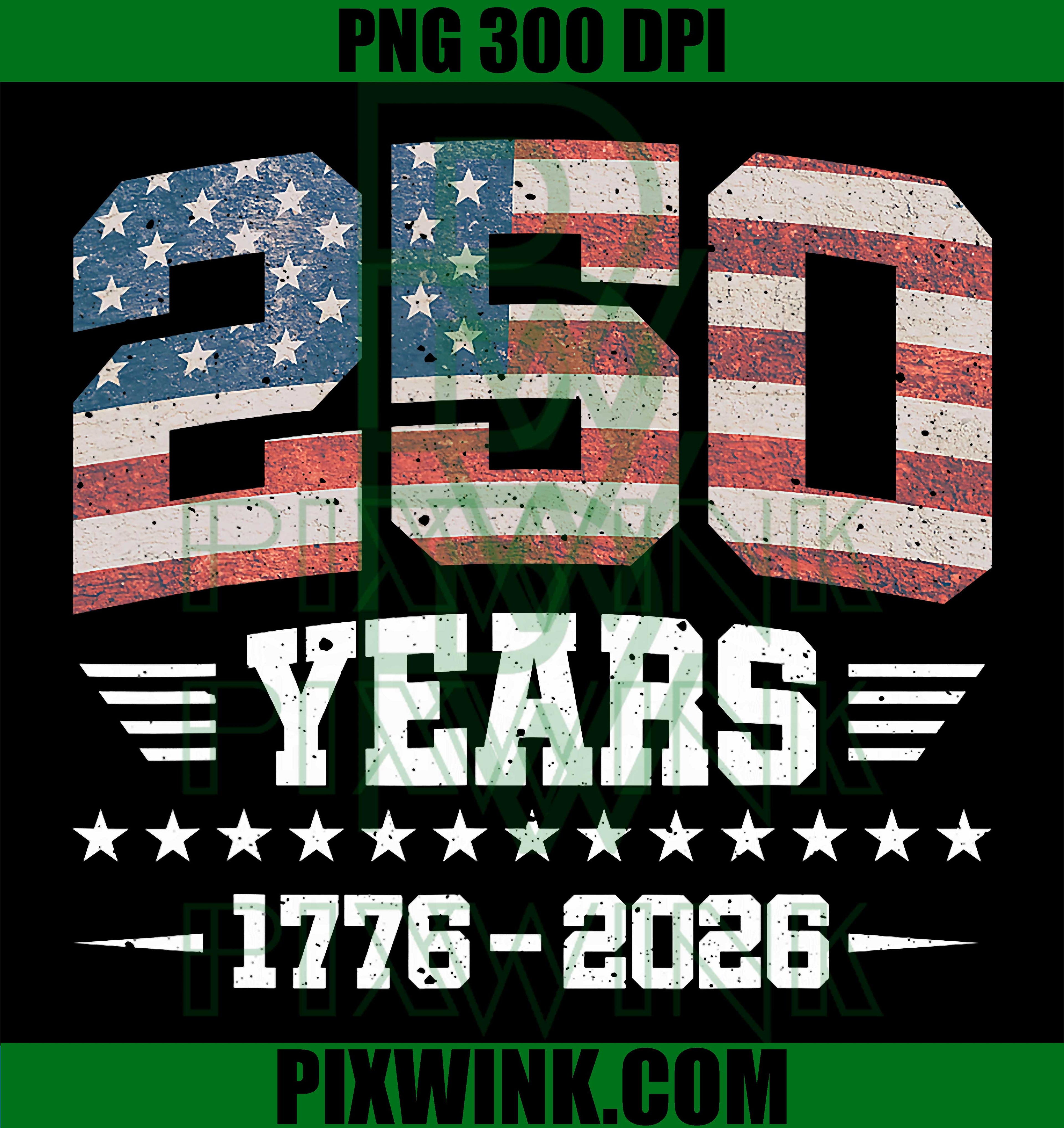 America US Flag 250th Anniversary PNG, Patriotic 4th of July USA PNG