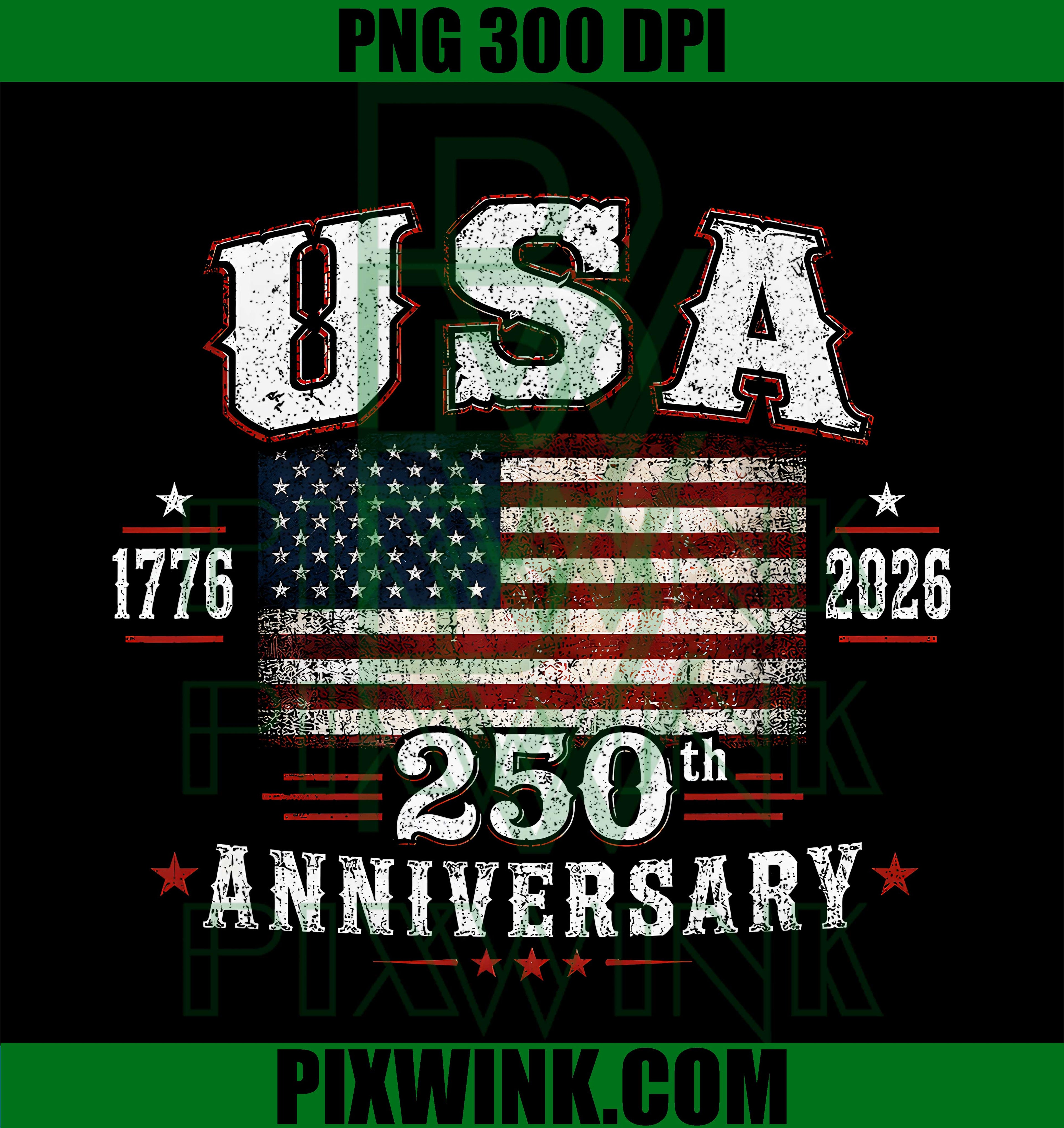 4th of July USA Flag Patriotic PNG, 250th Anniversary America PNG
