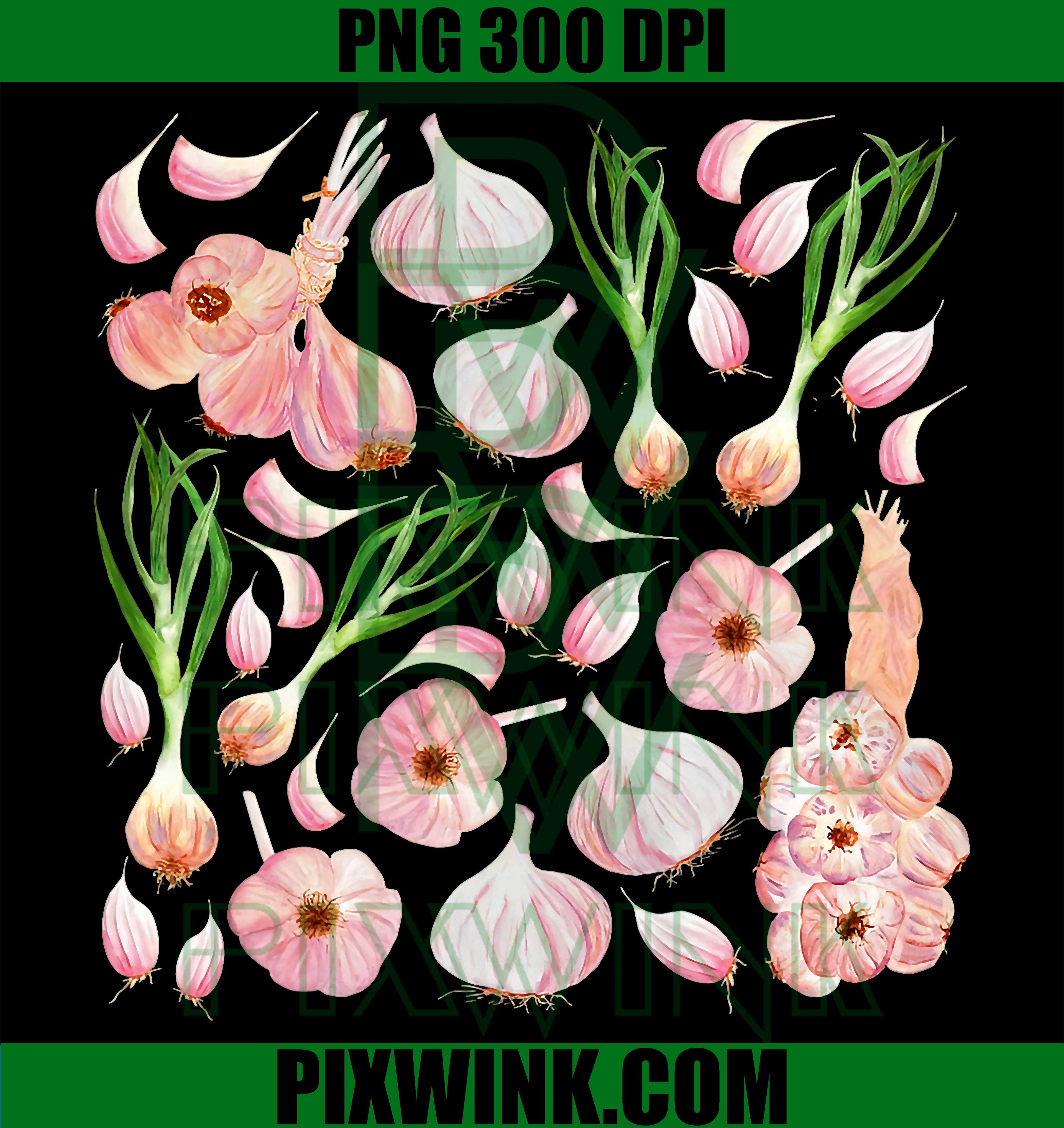 Cottagecore Garlic, Culinary Foodie, Herbs Botanical Gardener PNG