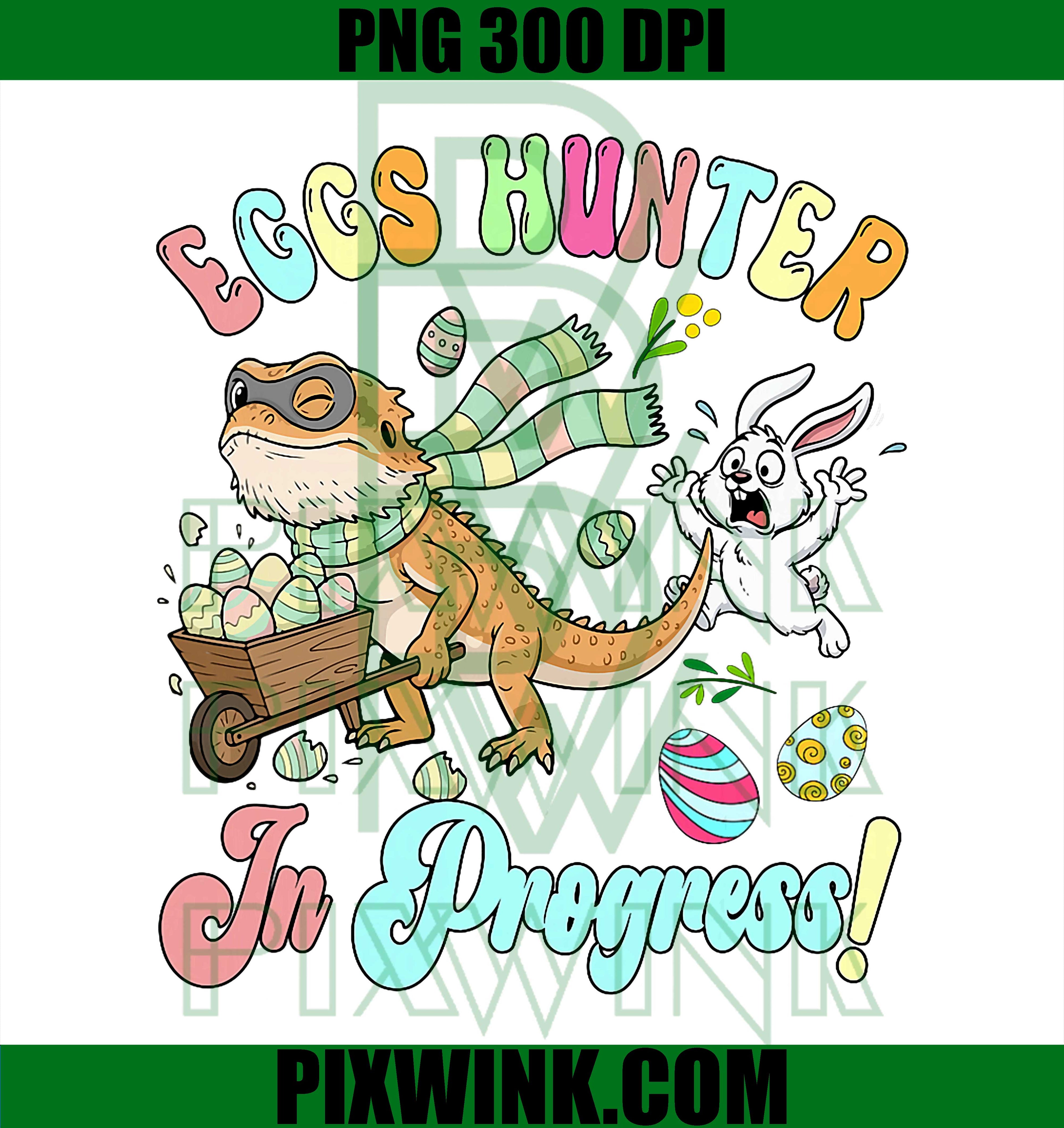 Hunter In Progress PNG, Funny Easter Hunting PNG, Bearded Dragon PNG