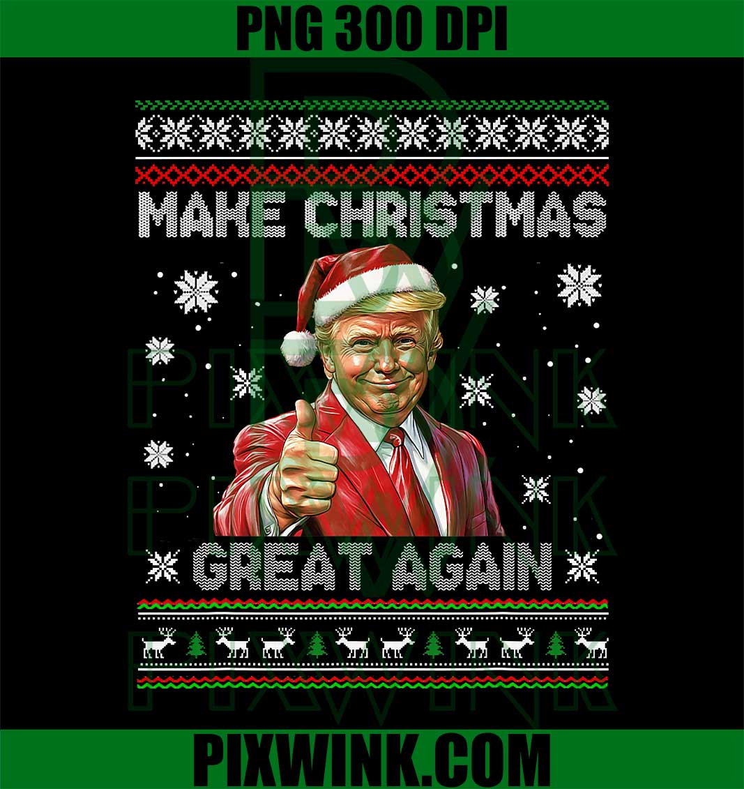Make Christmas Great Again, Xmas Funny Trump Politics PNG