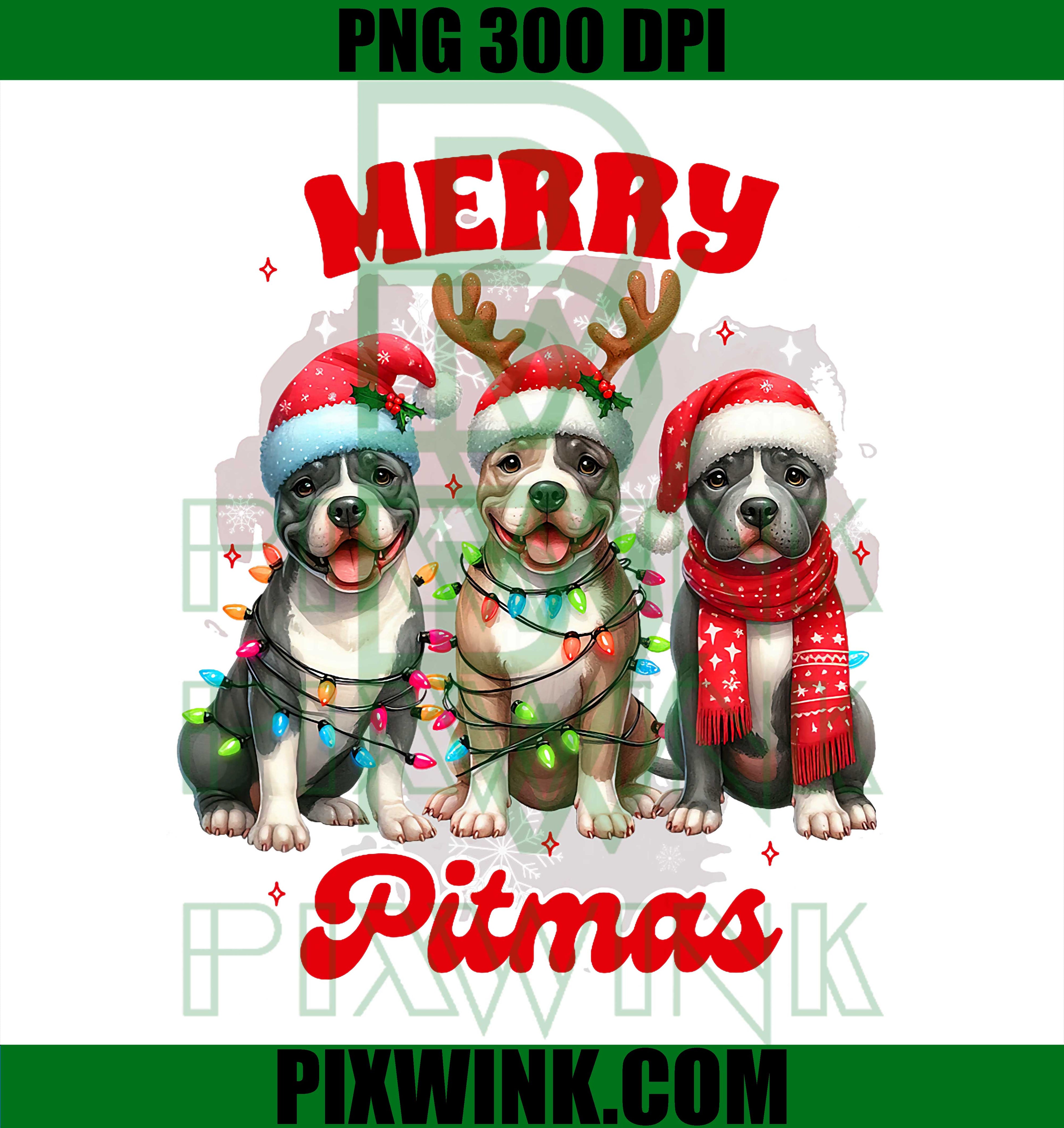 Pitbull Mom Pittie Mom Christmas Xmas Vibes Merry Pitmas PNG