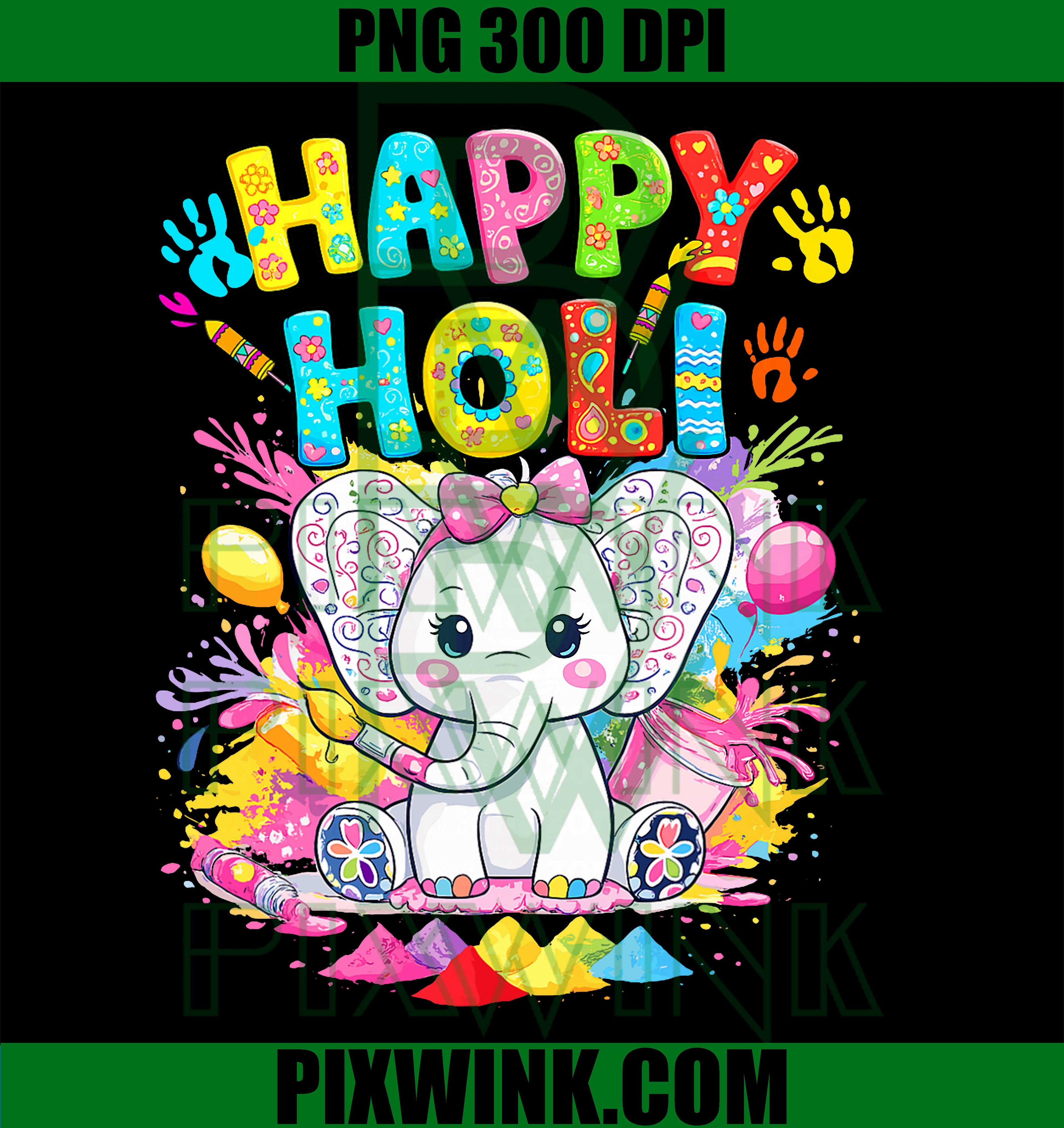 Happy Holi Festival of Colors 2026 PNG, Holi Color Splash Kids Girls PNG