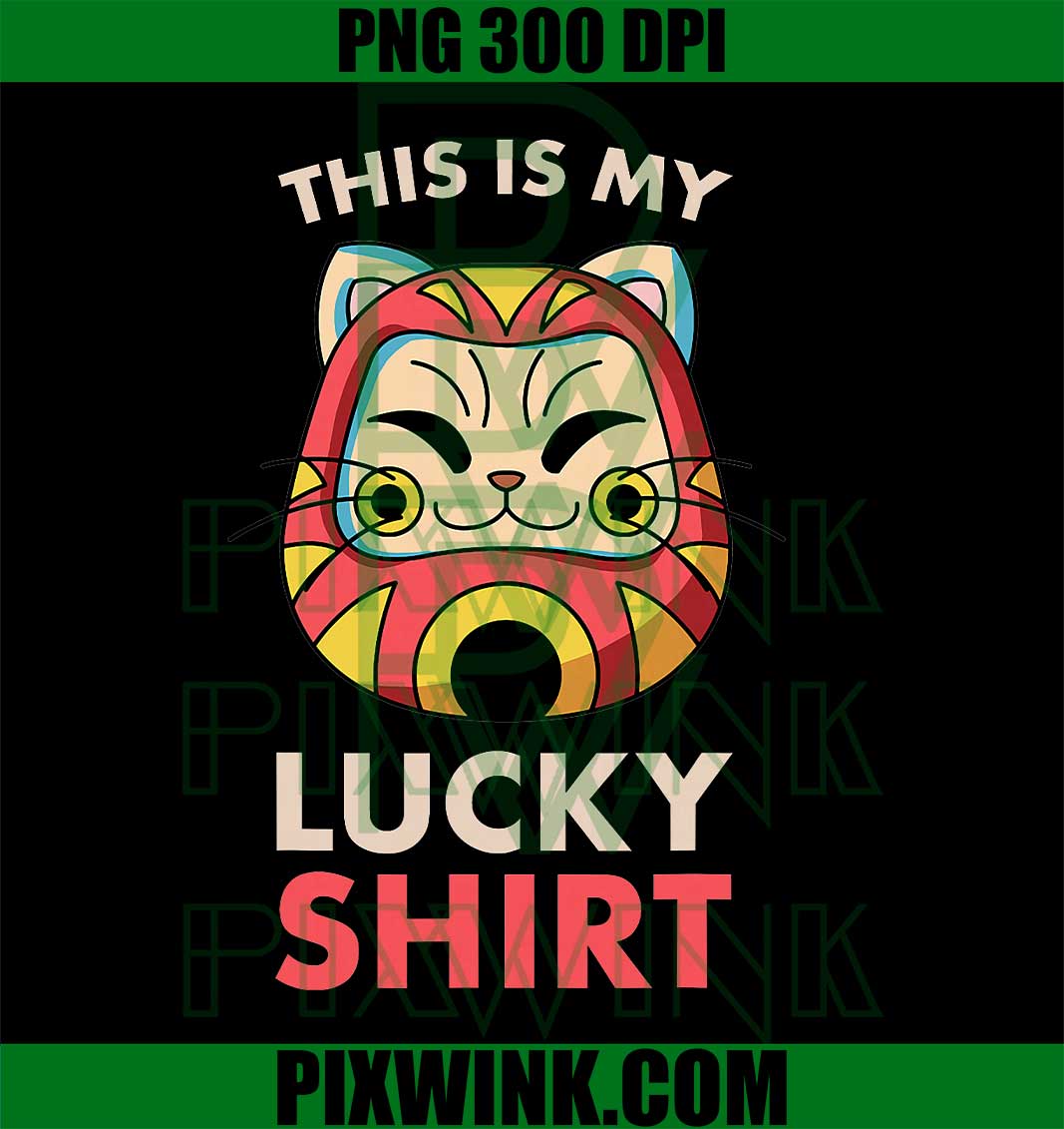 Maneki Neko Cat My Lucky PNG, Japanese Daruma Doll Kawaii PNG
