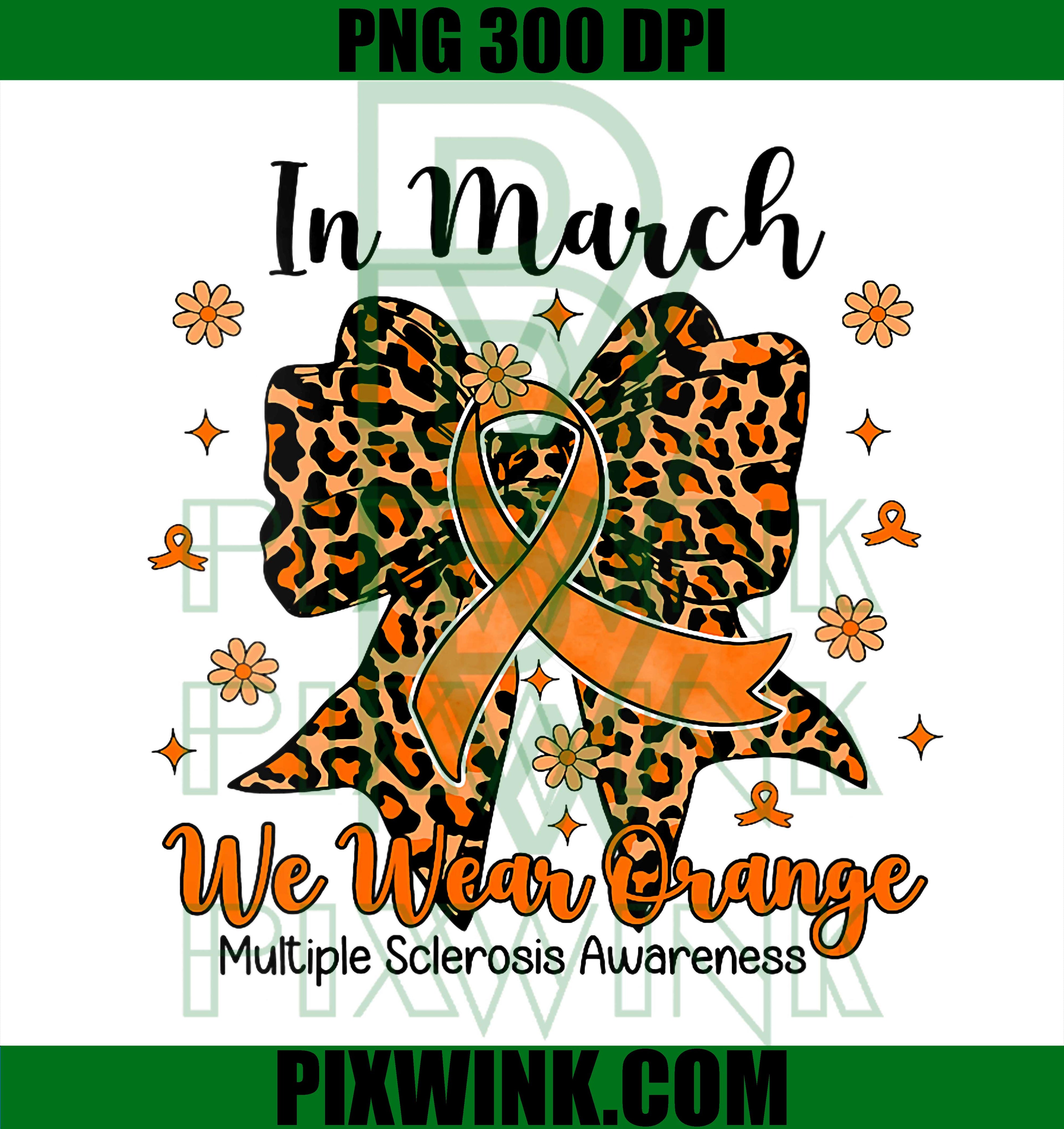 Women Leopard Coquette MS Awareness PNG, March We Wear Orange Ribbon PNG