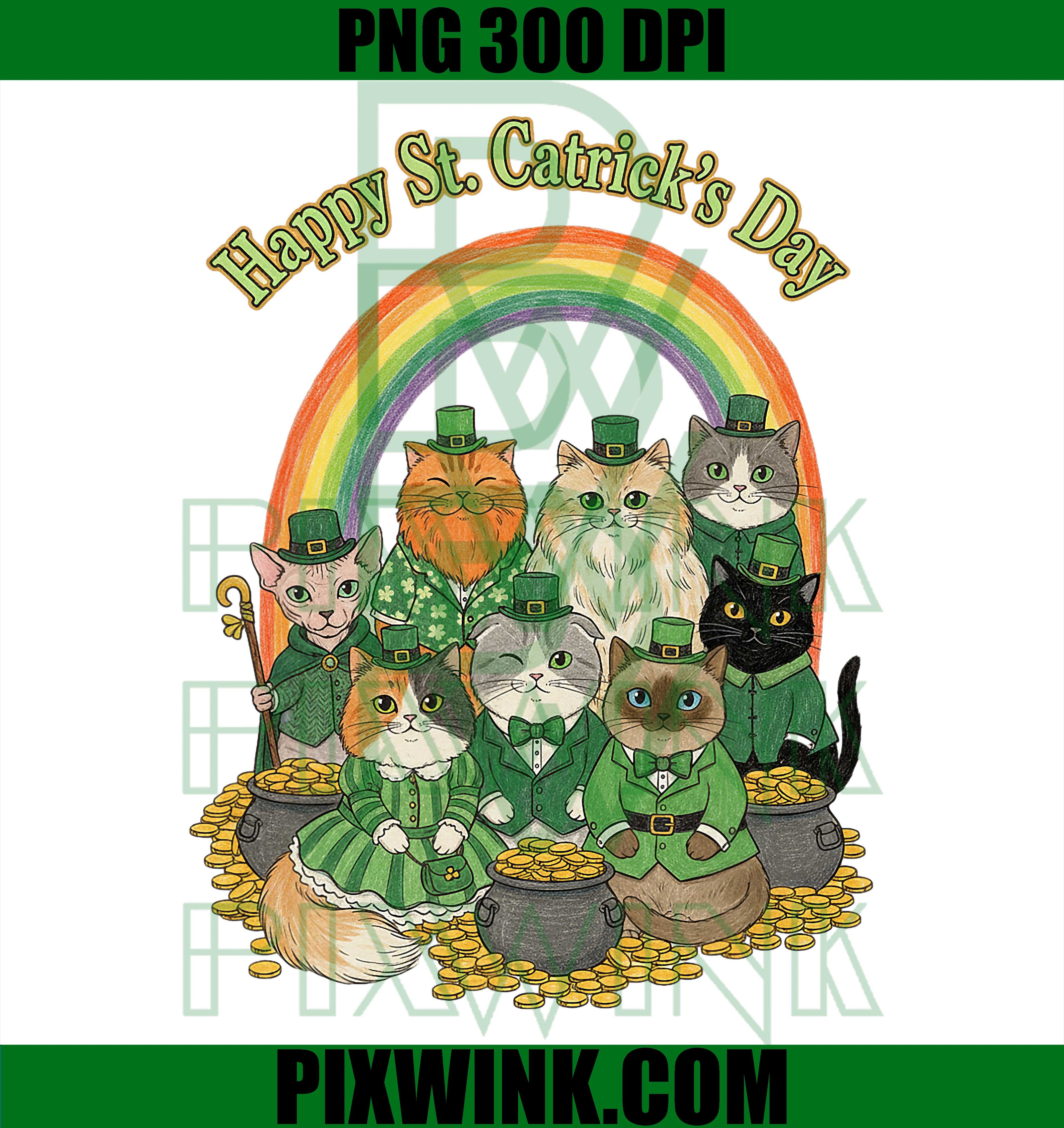 Happy St Patrick’s Day Irish Cat PNG, Cute Shamrock Cat PNG