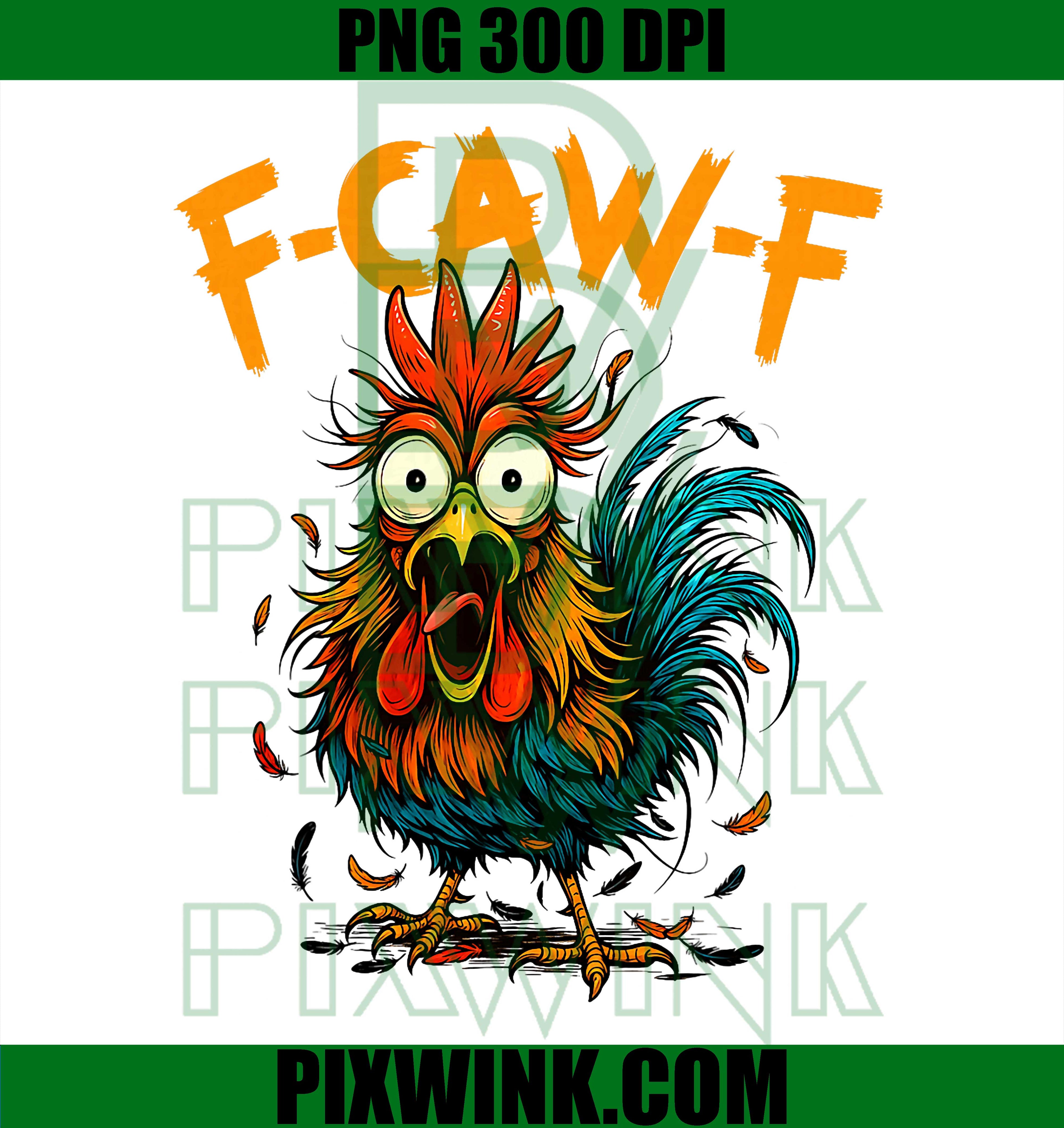 Funny Office Coffee F Caw F Rooster PNG, Funny Bird Fcawf Chicken PNG