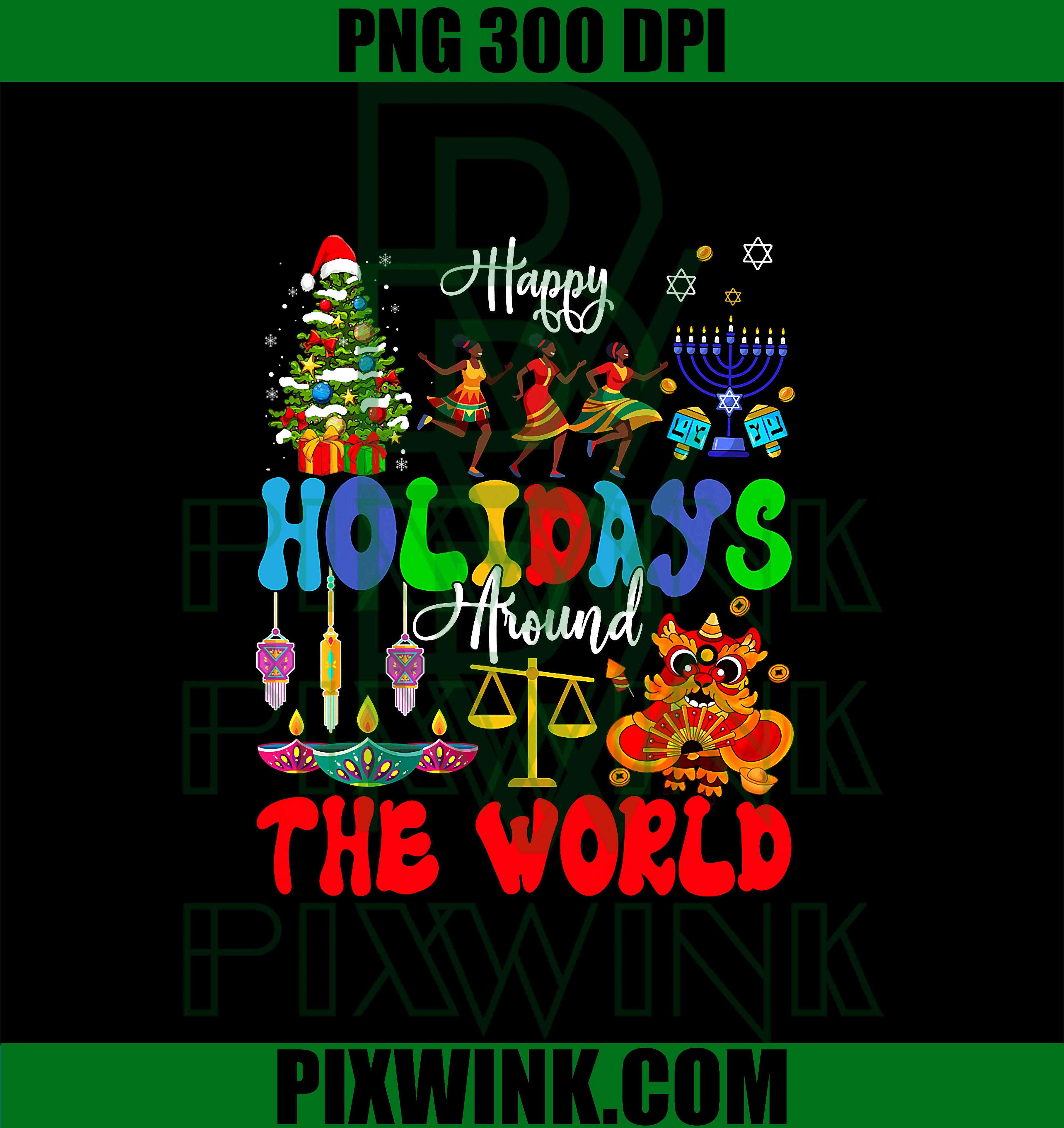 Family Lover Vacations Costume Holidays Around World PNG, Xmas Hanukkah Kwanzaa Diwali New Year PNG