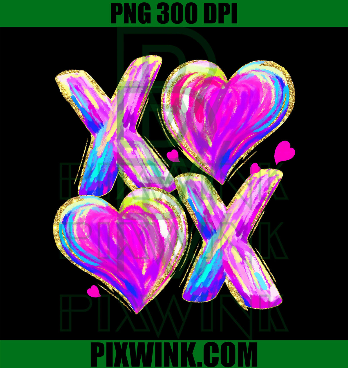 Funny Valentine PNG, XOXO Hearts Hugs and Kisses PNG